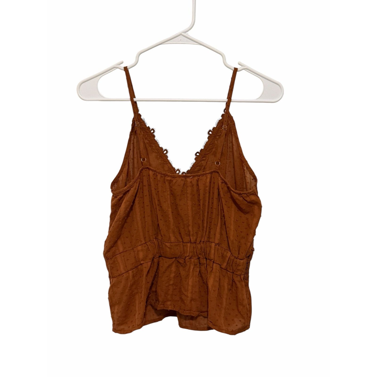 Other Sweet Wanderer Orange Brown Sleeveless V-Neck Lace Top Size M / US 6-8 / IT 42-44 - 4 Thumbnail