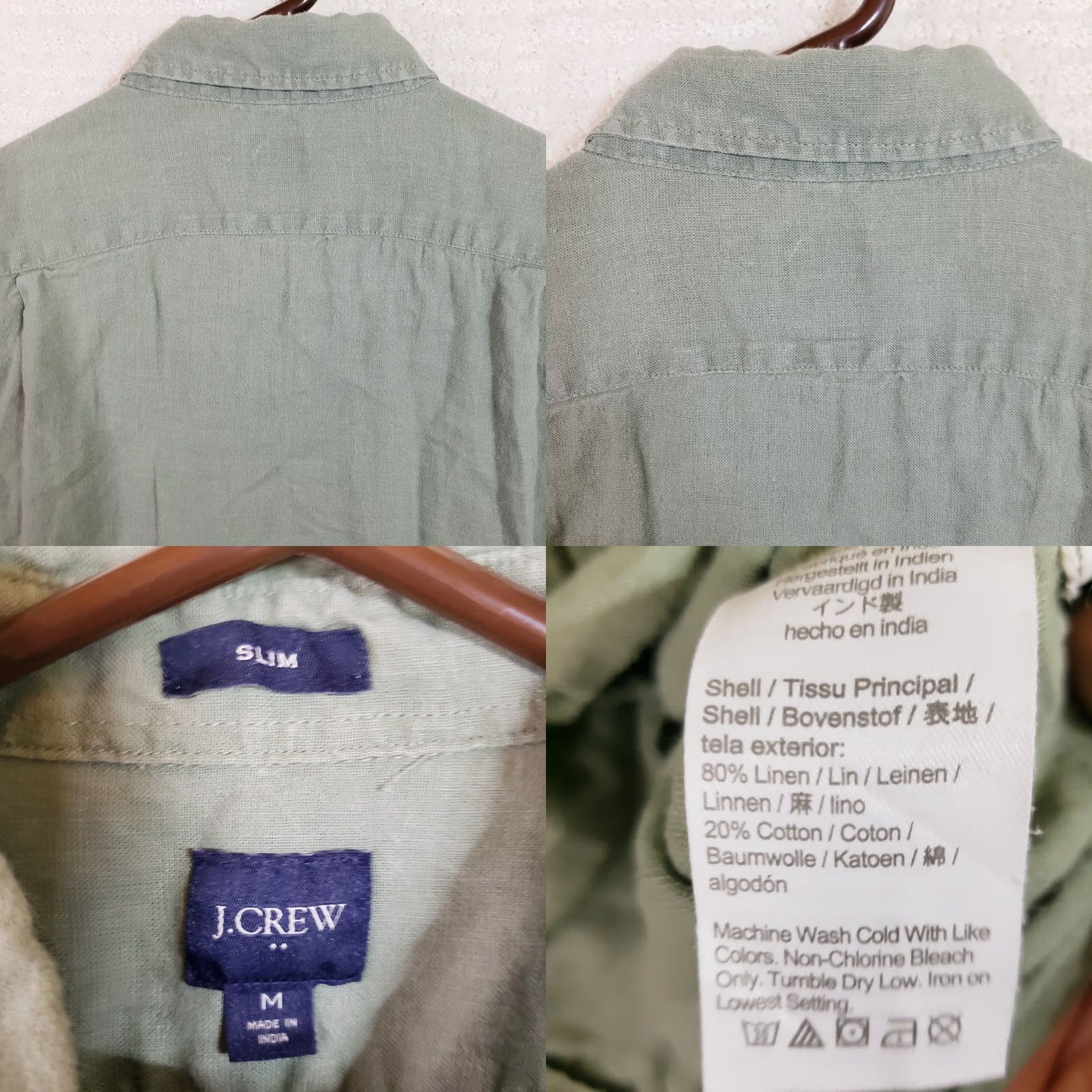 J.Crew J. Crew Shirt Mens M Green Slim Fit Linen Blend Short Sleeve Button-Up Collared Green Solid Casual Preppy Modern Men’s Shirt Size US M / EU 48-50 / 2 - 8 Thumbnail