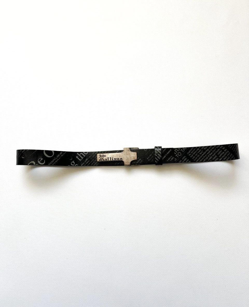 John Galliano Rare Galliano gothic punk gazette logo leather belt Size ONE SIZE - 6 Thumbnail