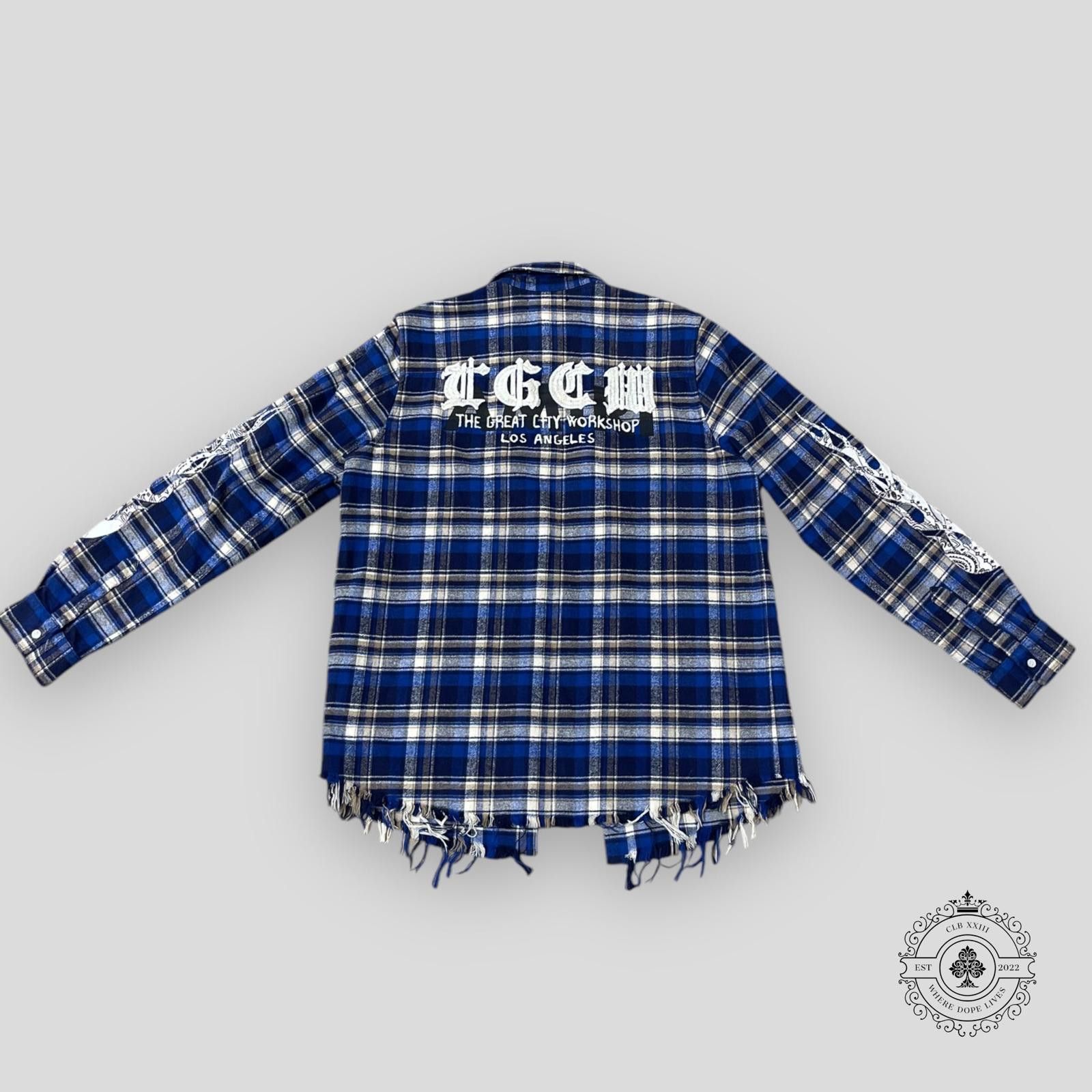 Amiri Amiri X TGCW Blue Flame Flannel Shirt Size US XL / EU 56 / 4 - 2 Thumbnail