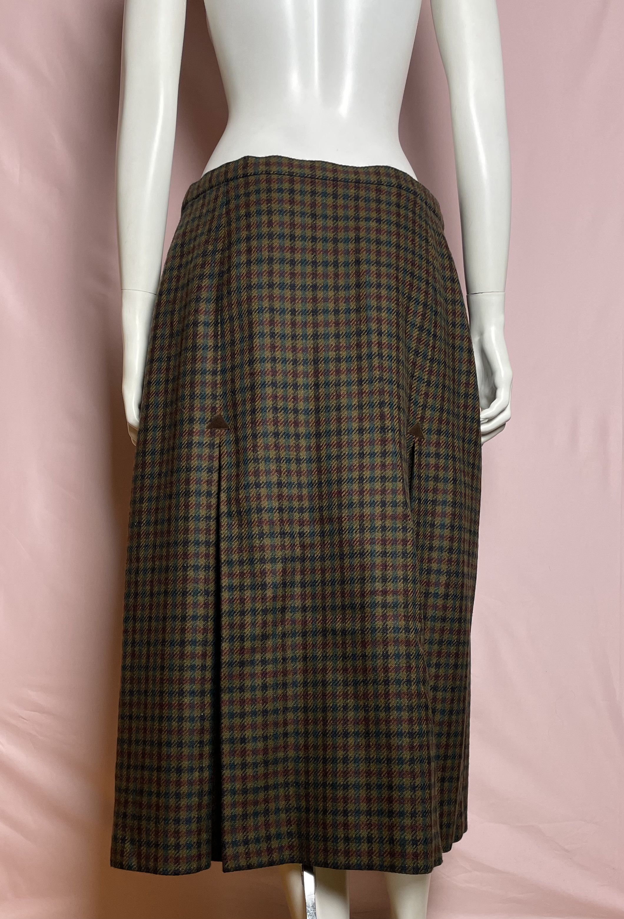 Burberry Burberrys Vintage Wool Check Plaid Long Skirt England Size 32" / US 10 / IT 46 - 2 Thumbnail