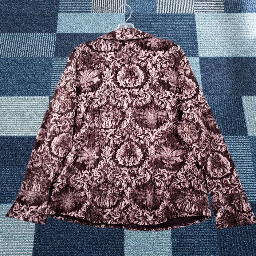 Vintage INC International Concepts Shirt Womens 2X Brown Women Plus Button Paisley Nylon Top Size XXL / US 16-18 / IT 52-54 - 1 Thumbnail