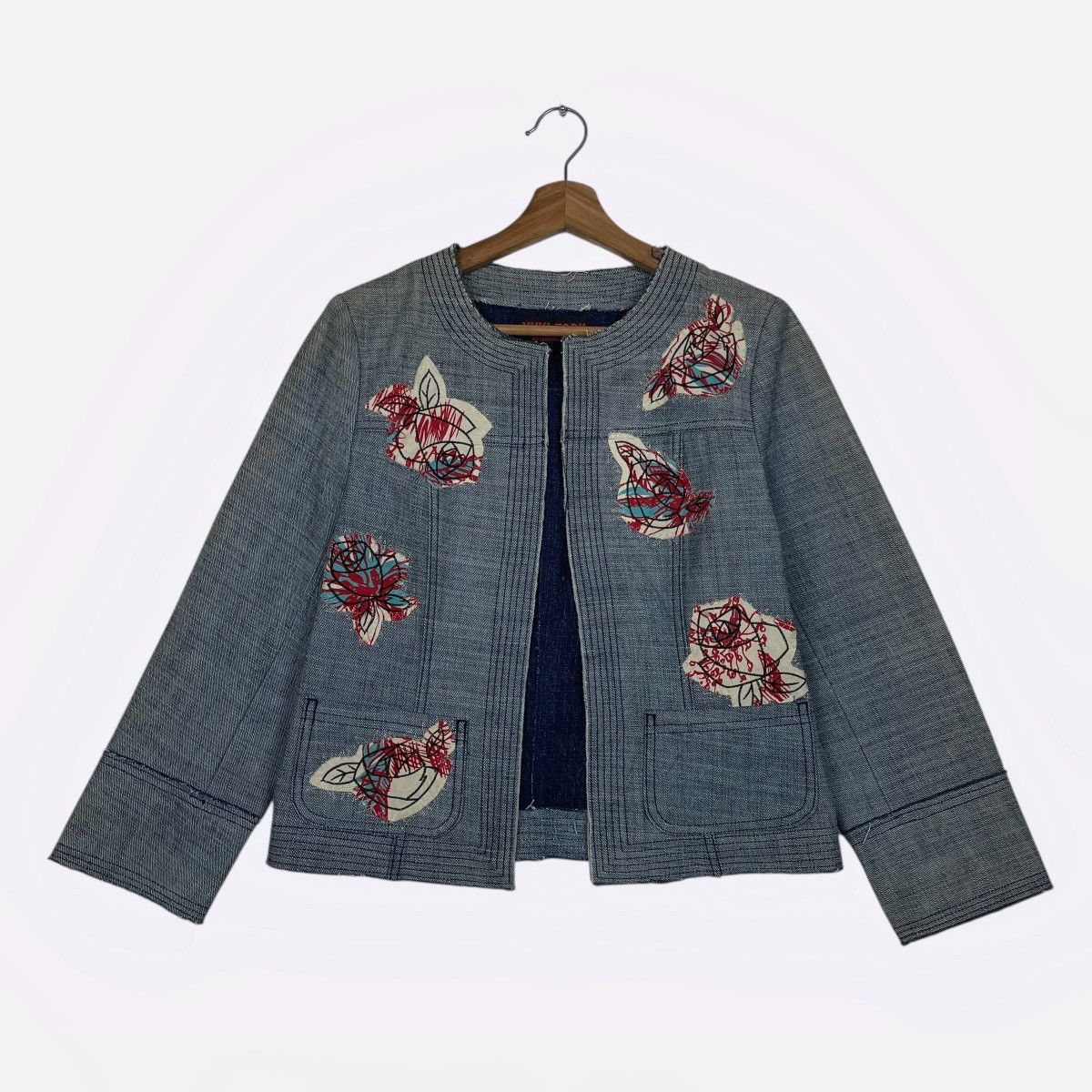 Other Yuki Torii Flower Design Buttonless Crop Jacket Size S / US 4 / IT 40 - 1 Thumbnail