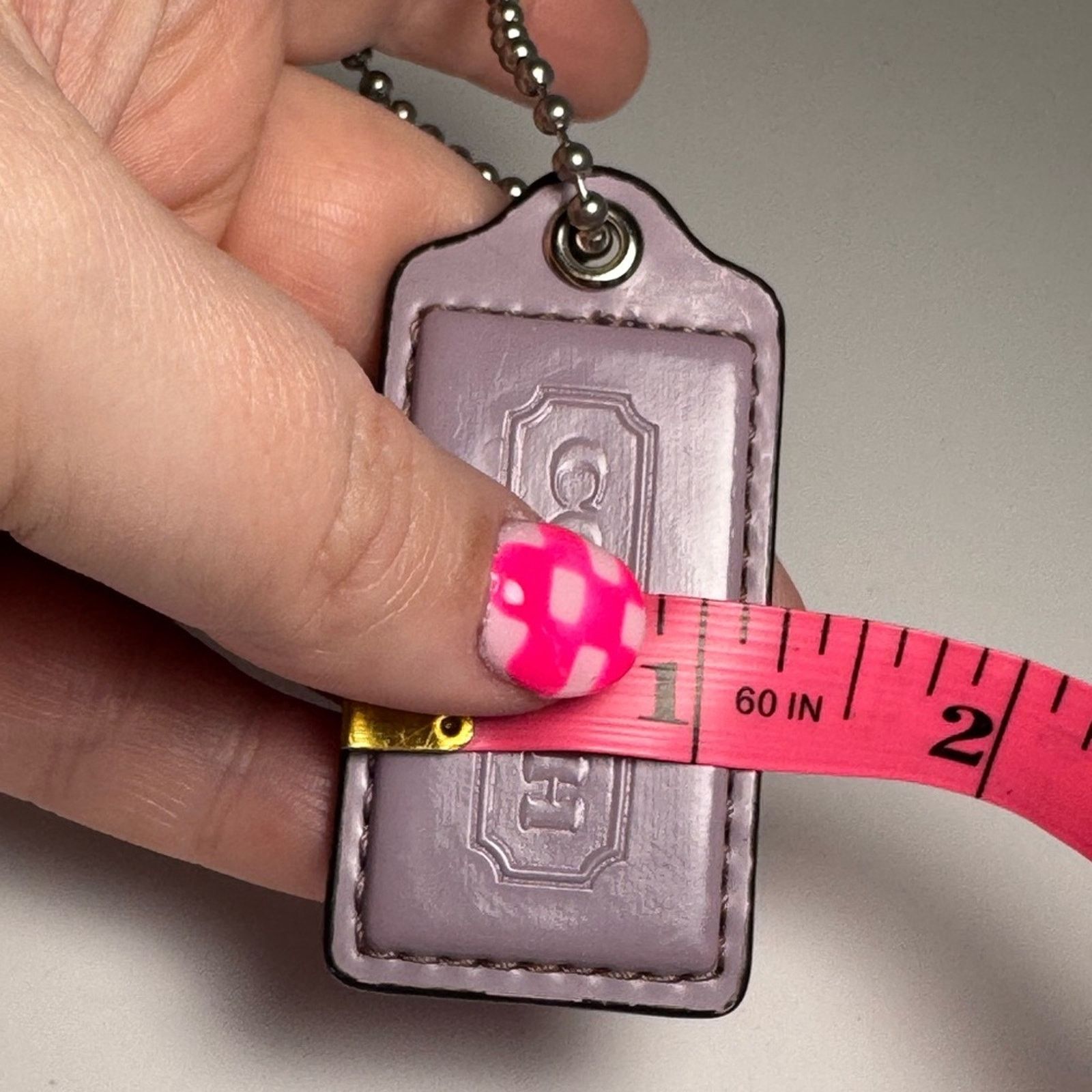 Coach Coach Lavender Purple Glossy Leather Hang Tag Bag Charm Size ONE SIZE - 4 Thumbnail