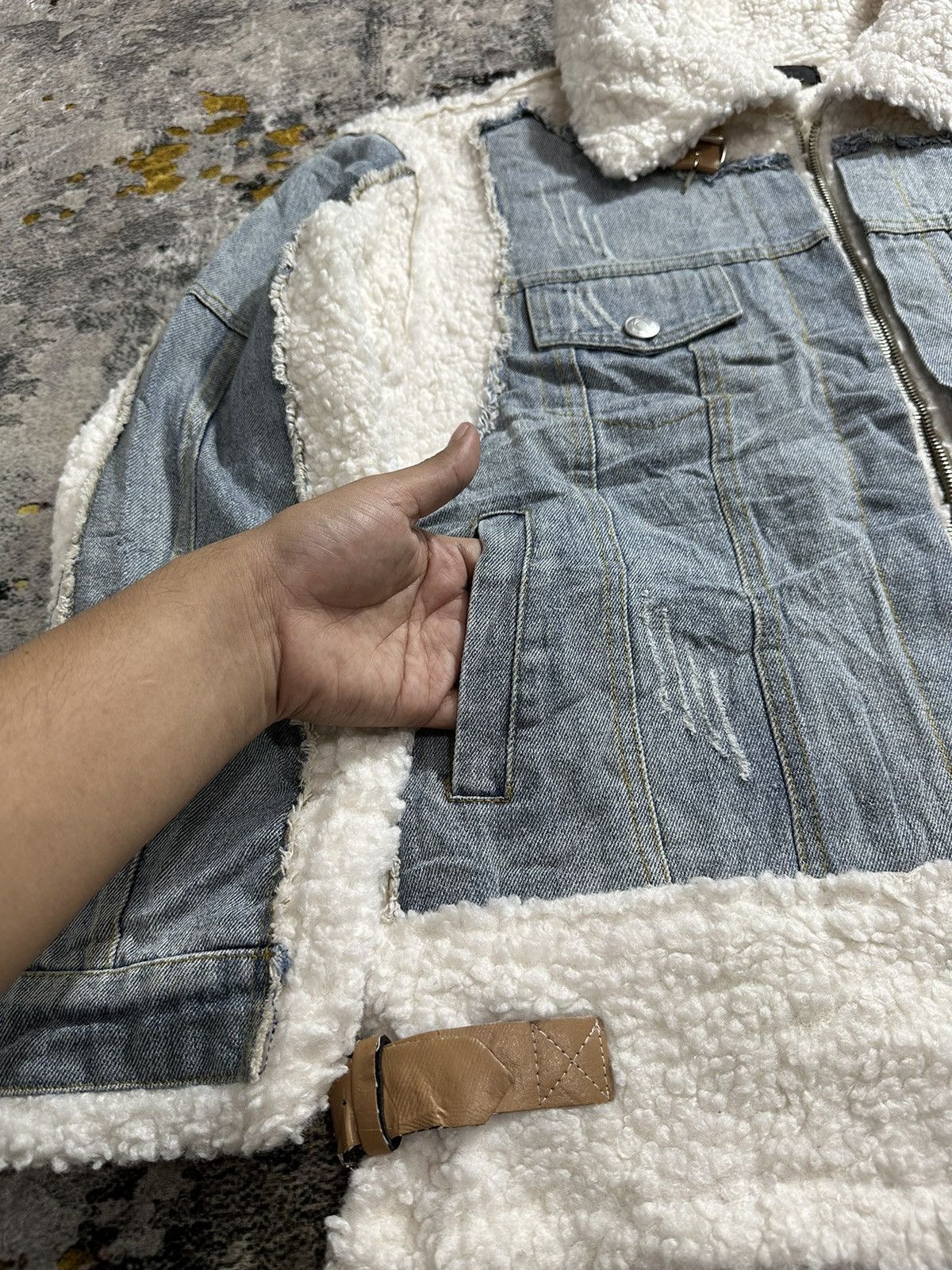 20471120 RARE SCOT CLUB BONDAGE SHERPA DENIM JACKET VERY NICE DESIGN Size US XL / EU 56 / 4 - 9 Thumbnail