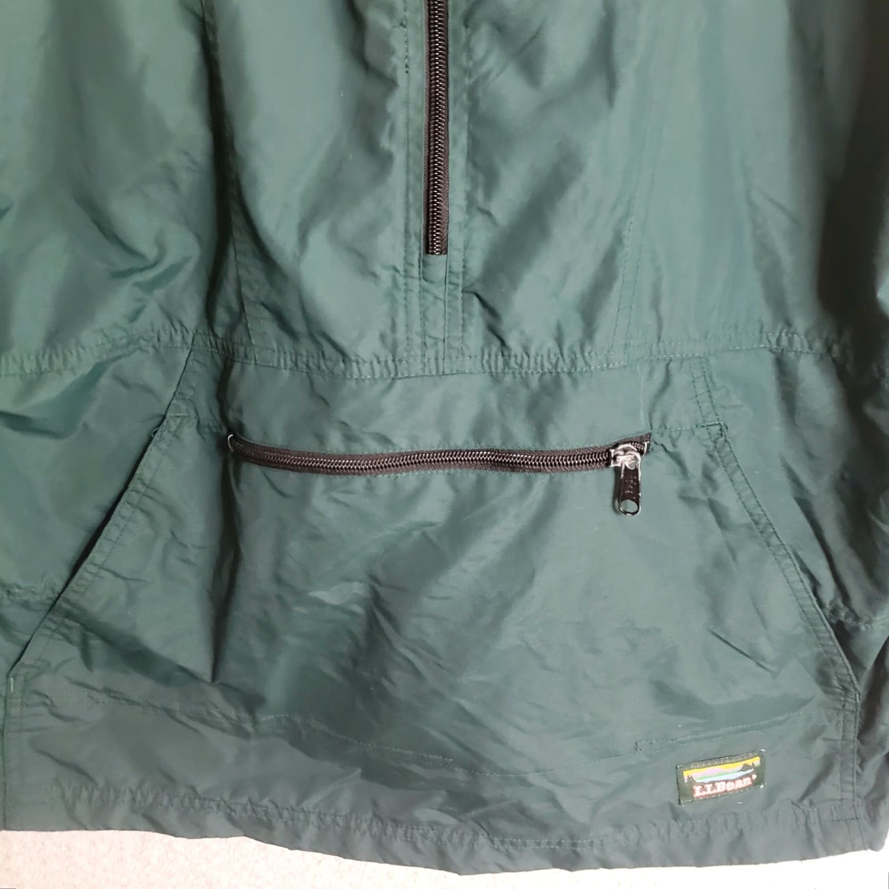 Vintage L.L. Bean Anorak Windbreaker Rain Coat Jacket Women's L Green Lightweight Packable USA 90s Outdoor Zip Logo Windbreaker Mens Womens Girls Boys Size L / US 10 / IT 46 - 3 Thumbnail