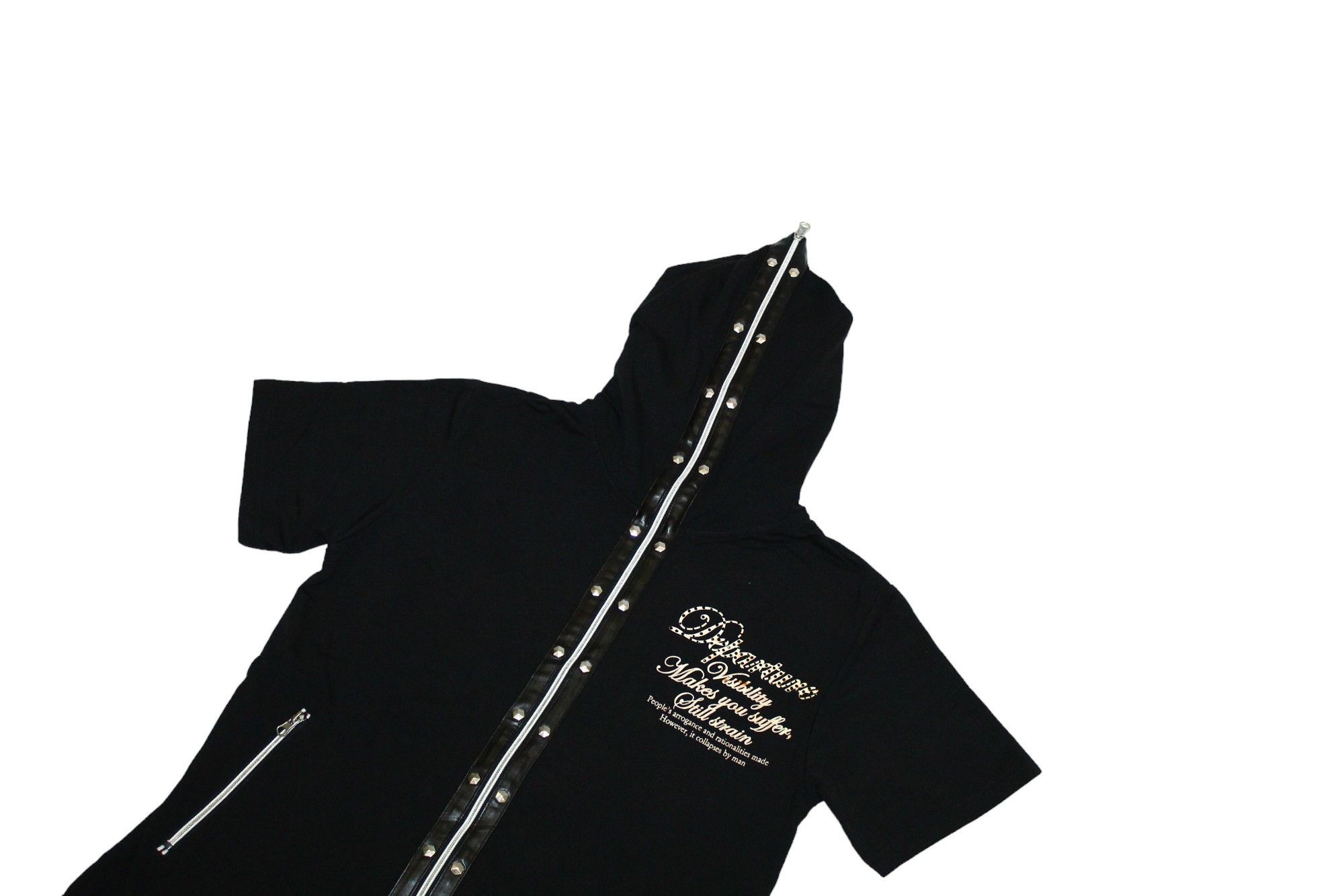 14th Addiction Y2K🔥Beaumere Poem Gothic Punk Designs Studded S/S Hoodie Size US M / EU 48-50 / 2 - 3 Thumbnail