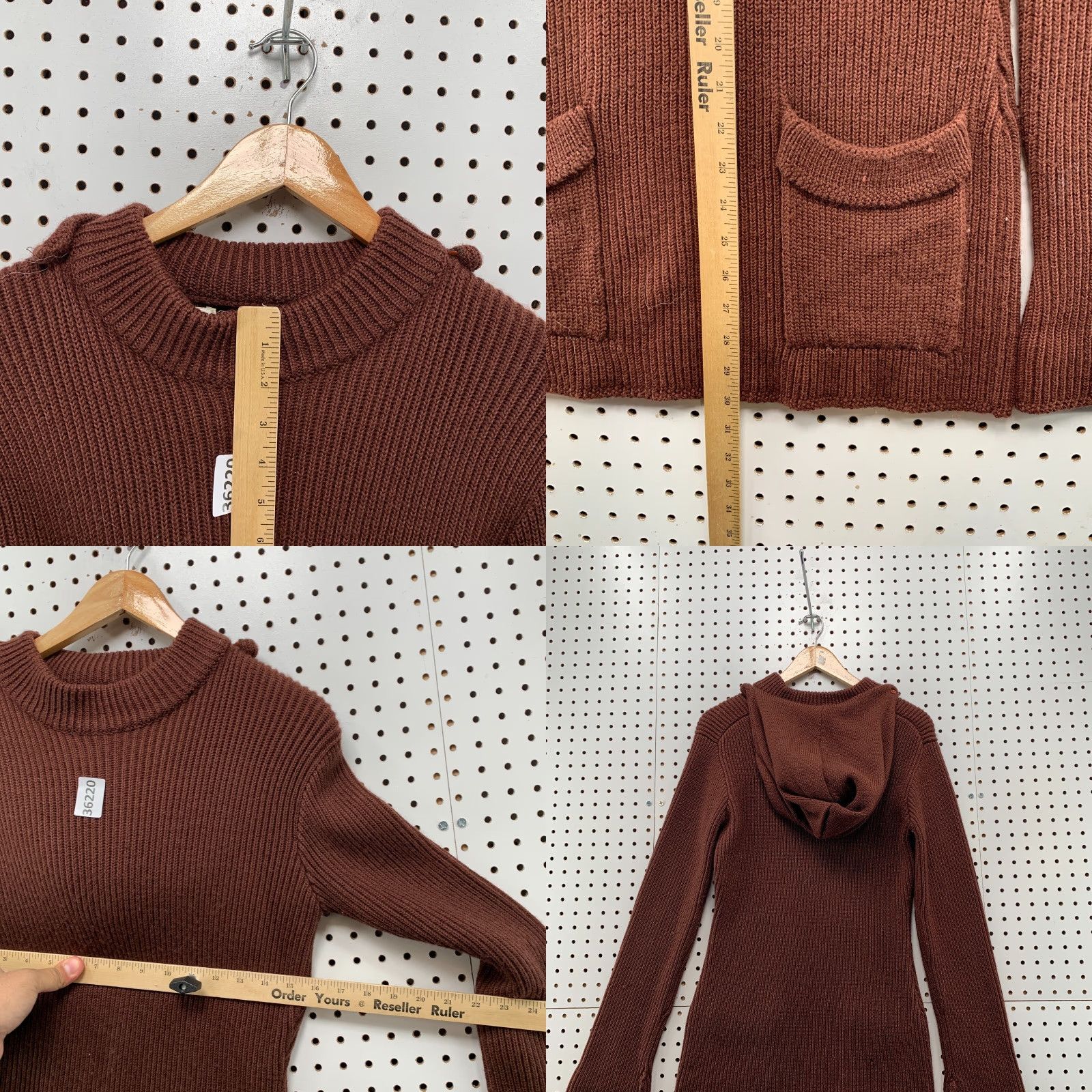 I. Magnin VINTAGE I. Magnin Wool Sweater Women Small Brown Hooded Knit 70s 80s Wool Pullover, Winter, Casual, 100% Wool, Sweatery Size S / US 4 / IT 40 - 8 Thumbnail