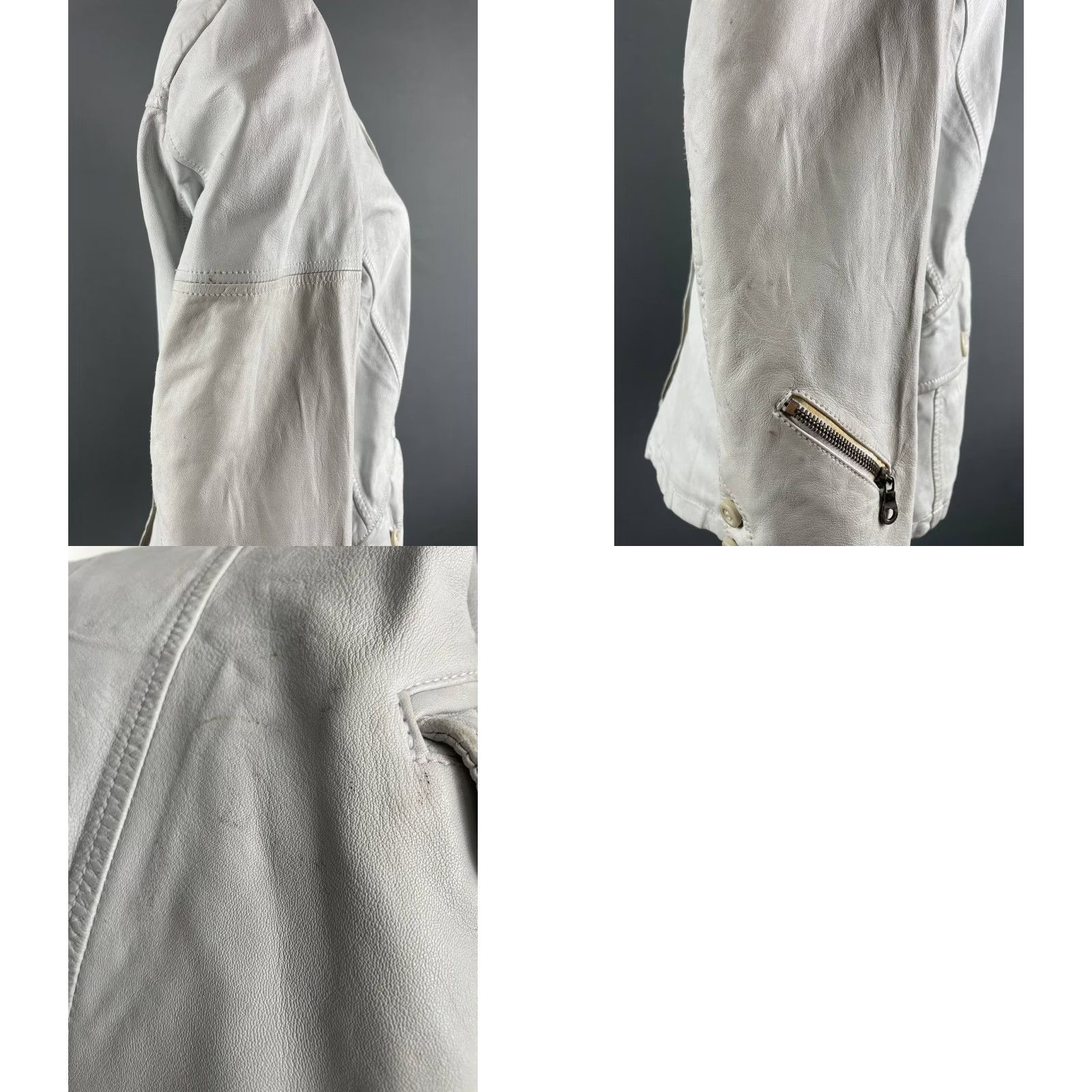 Diesel Diesel Blazer Jacket Womens S White Leather Long Sleeve Button Dressy Casual 90s Modern Womens Size S / US 4 / IT 40 - 9 Thumbnail