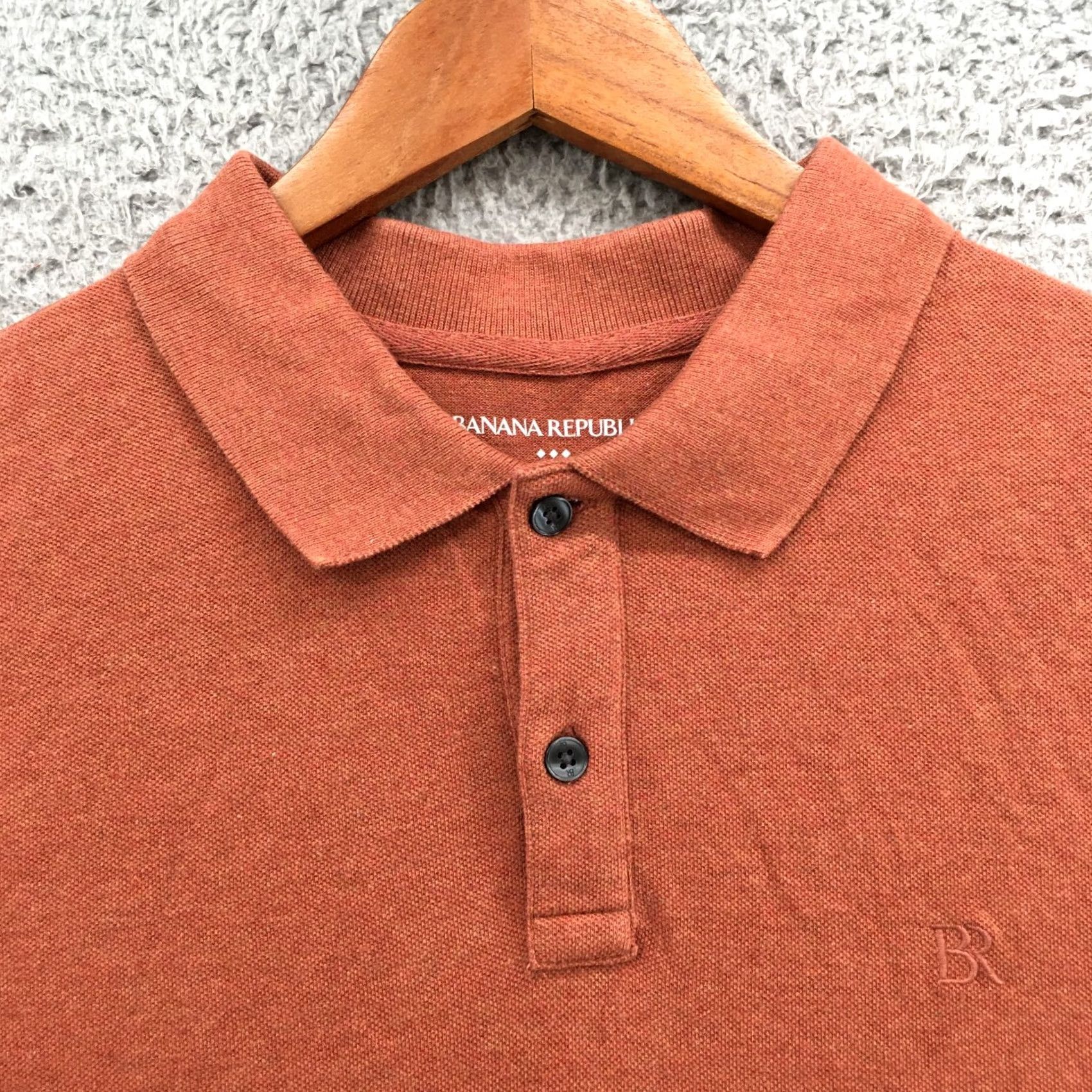 Banana Republic Banana Republic Polo Shirt Mens L Orange Cotton Short Sleeve Slim Fit Collared Size US L / EU 52-54 / 3 - 3 Thumbnail