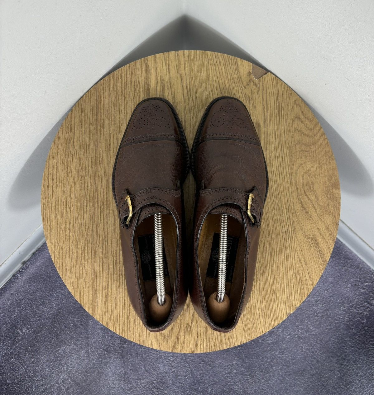 Testoni A. Testoni Black Label Vintage Monk Strap Leather Shoes Size US 8 / EU 41 - 6 Thumbnail