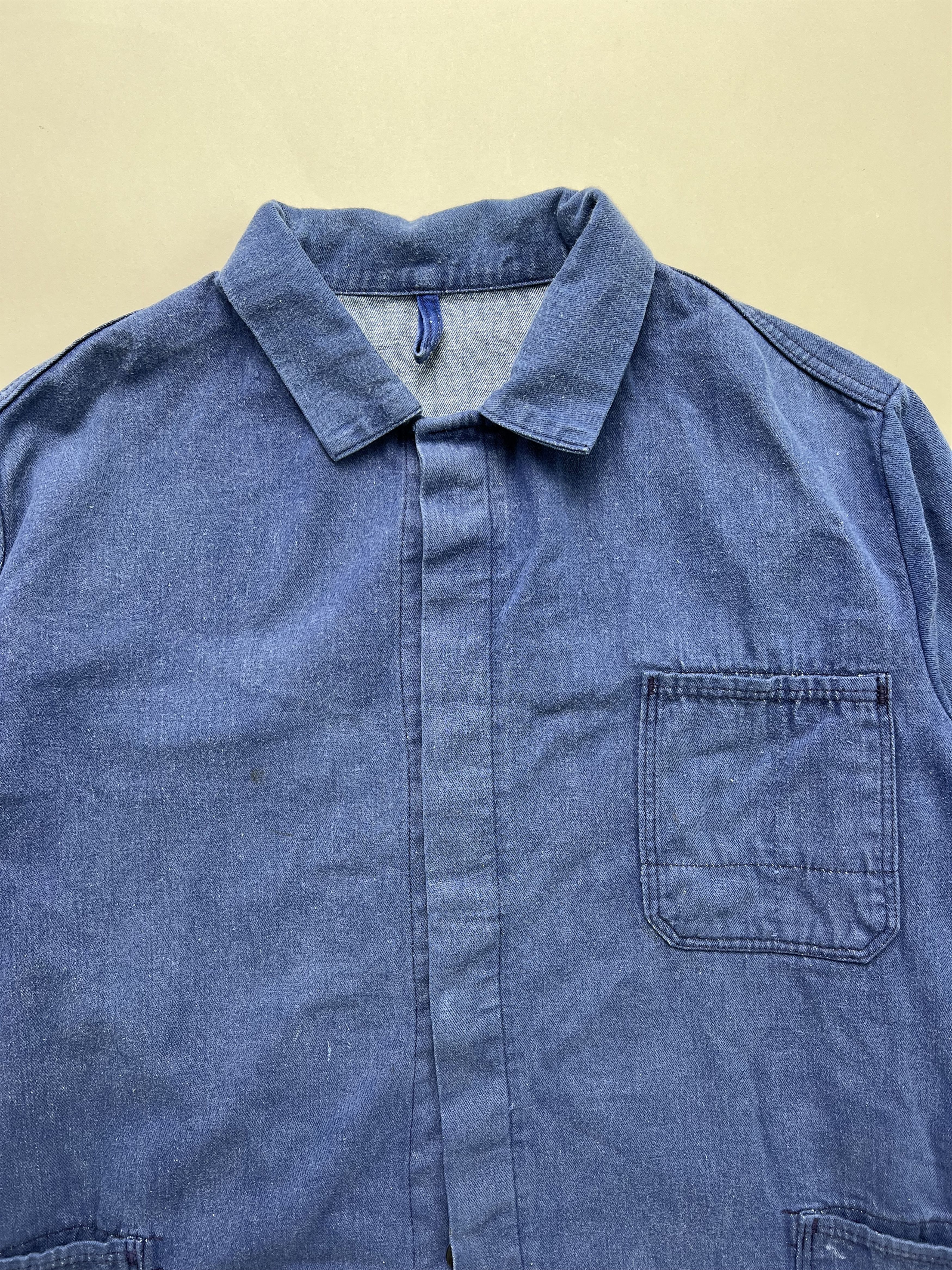 Vintage French Work Chore Jacket Vintage Bleu De Travail Size US M / EU 48-50 / 2 - 2 Thumbnail