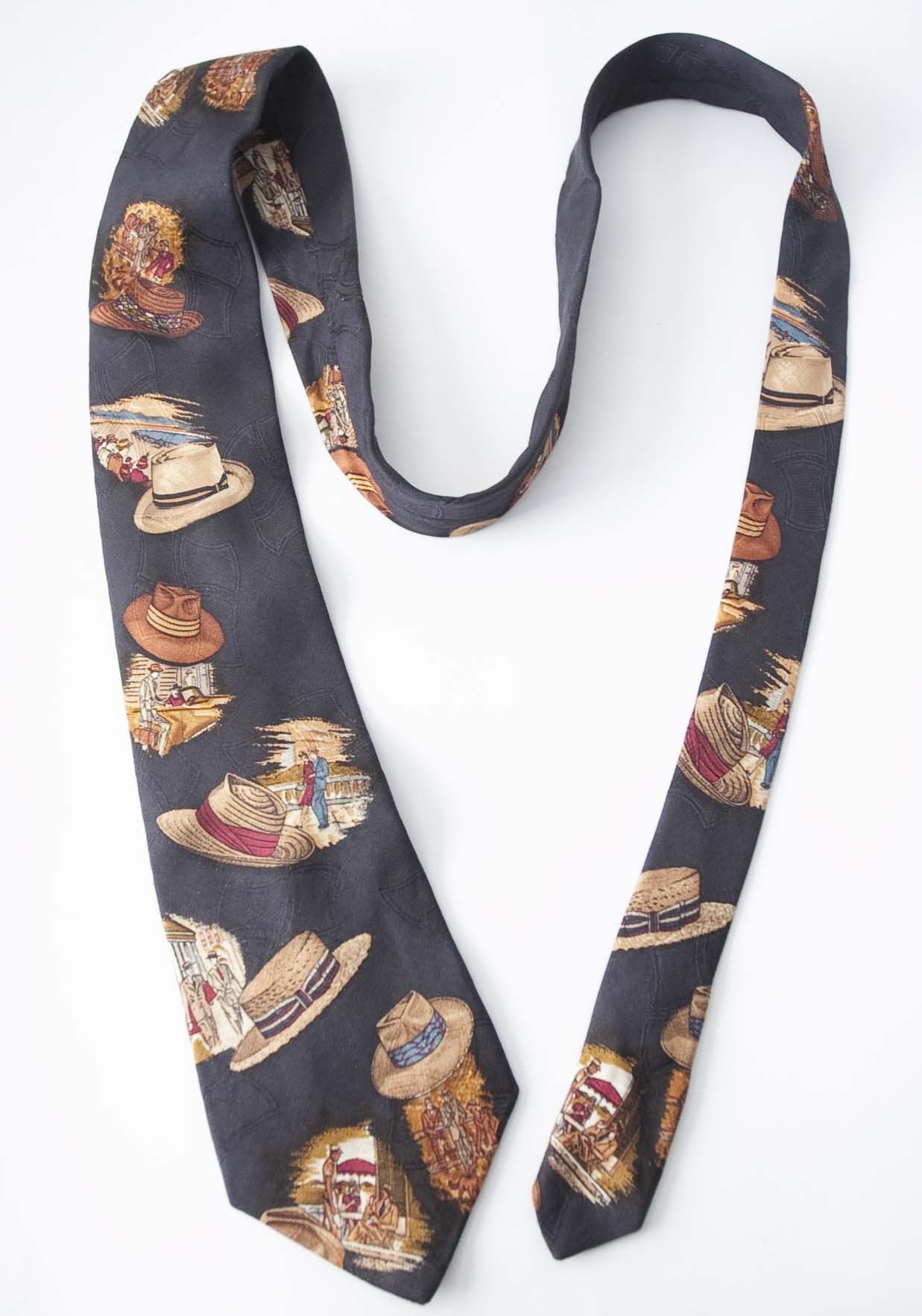 Ralph Lauren × Vintage Ralph Lauren Tie 100% Silk Hats Vintage Dark Blue Size ONE SIZE - 2 Thumbnail