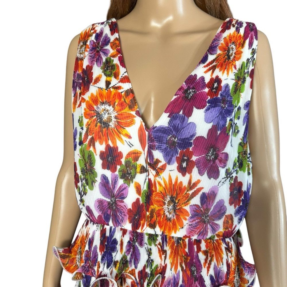 MILLY NWT New $495 MILLY Gia Wildflower Garden Chiffon Tiered Dre Size XL / US 12-14 / IT 48-50 - 9 Thumbnail