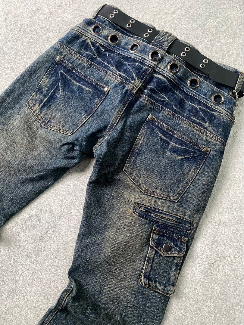 14th Addiction × If Six Was Nine × Japanese Brand Japanese double waist ripped blue isan lgb style Size US 31 - 7 Thumbnail