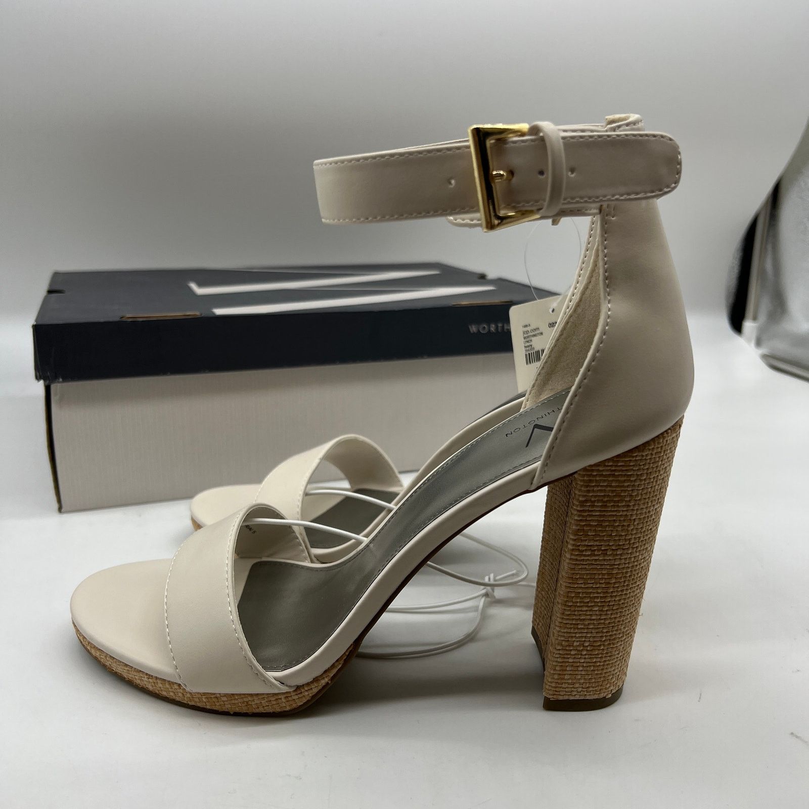 Other Worthington Womens Lynch Heeled Sandals Ivory Size US 9.5 / IT 39.5 - 9 Thumbnail