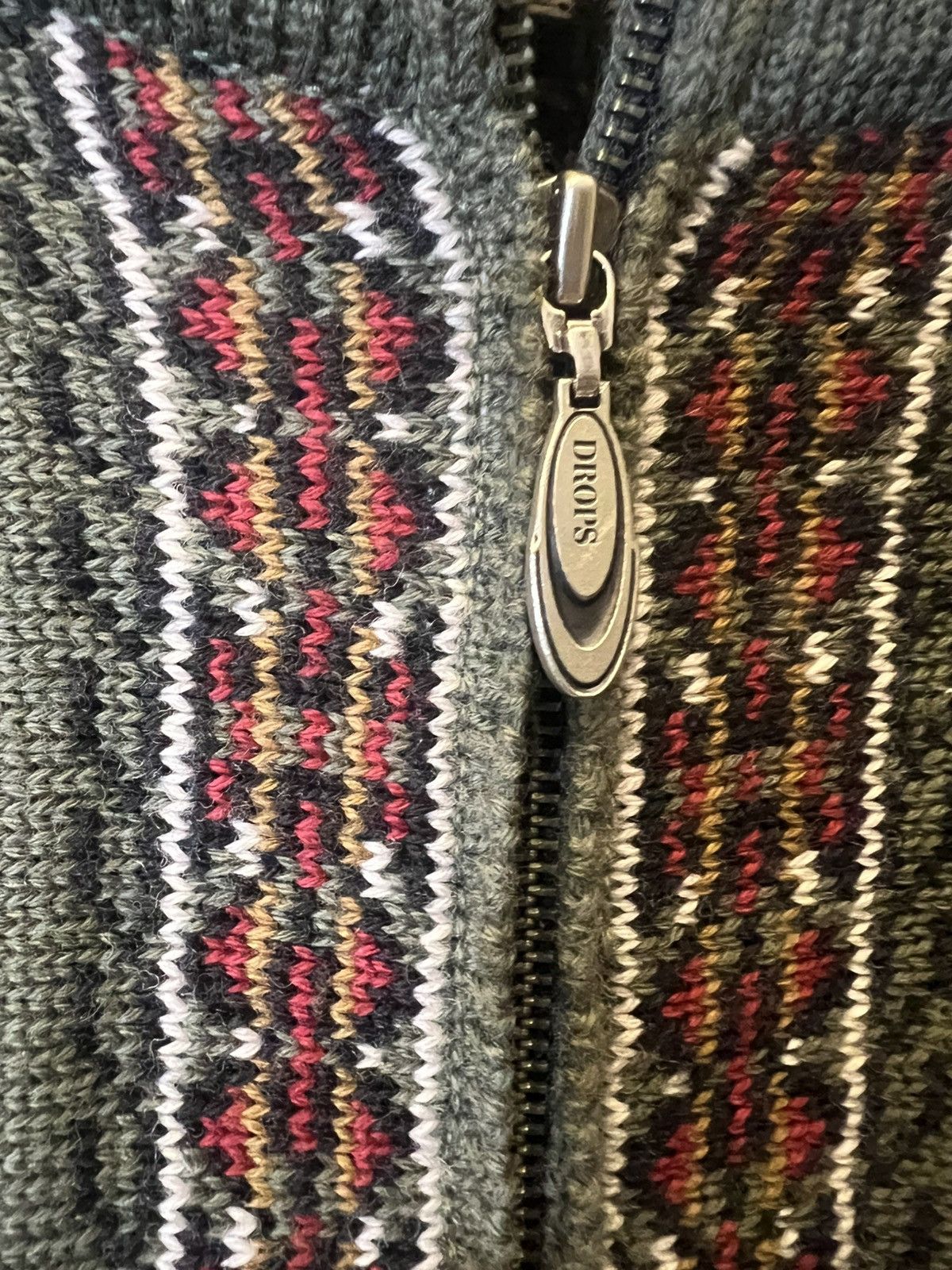 Vintage Vintage “Drops” Zip Knit Sweater Size M / US 6-8 / IT 42-44 - 3 Thumbnail