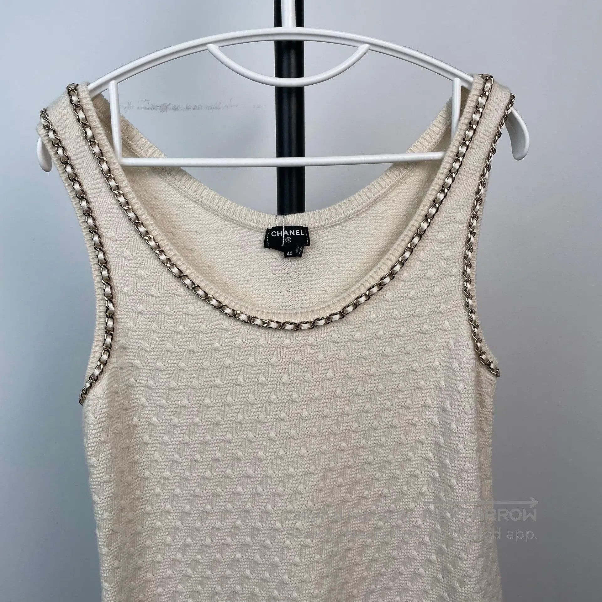 Chanel Chanel Beige Leather Strap Rolled Edge Two Pocket Sleevele Size S / US 4 / IT 40 - 4 Thumbnail