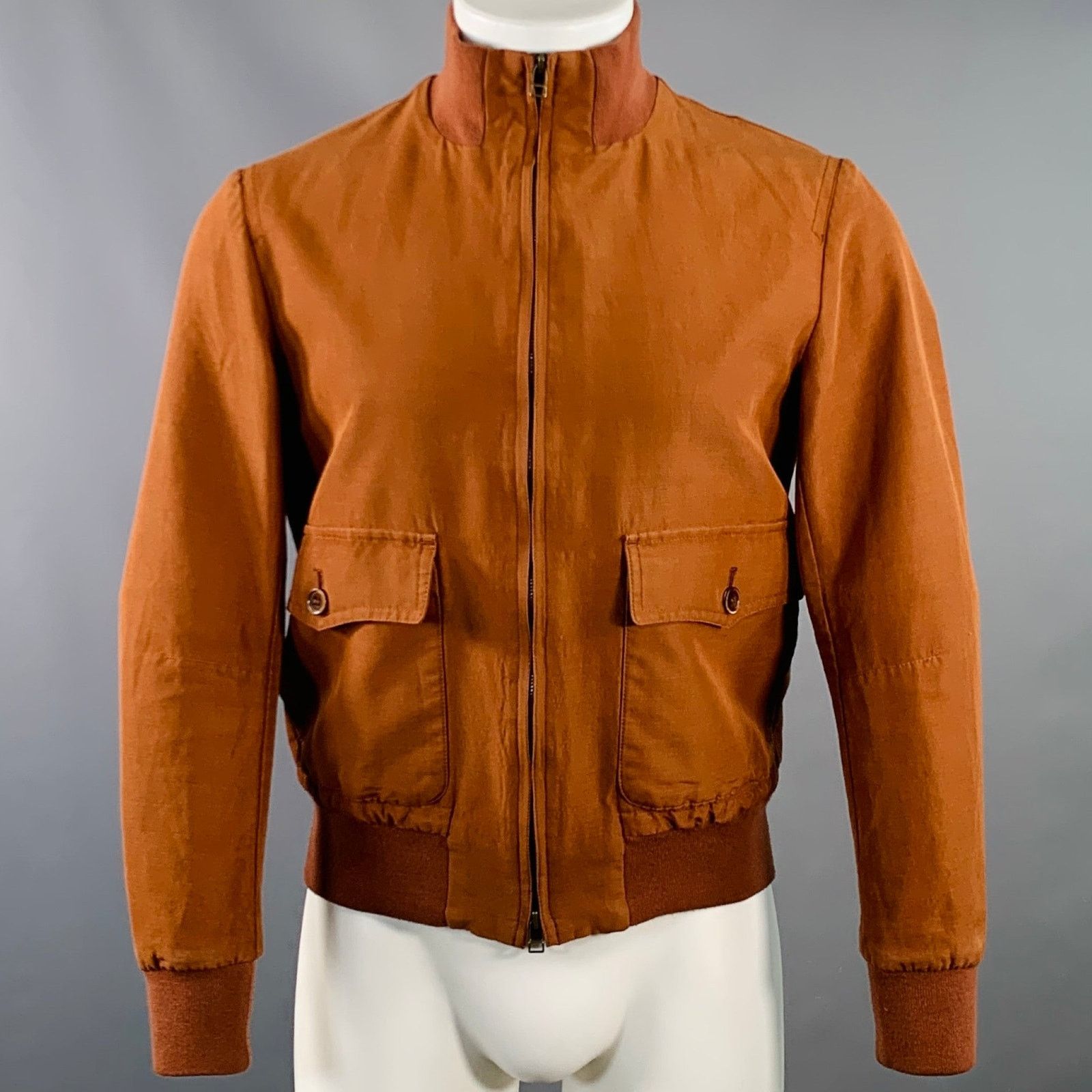Camoshita CAMOSHITA S Orange Rust Two Pockets Zip Up Bomber Jacket Size US S / EU 44-46 / 1 - 1 Thumbnail