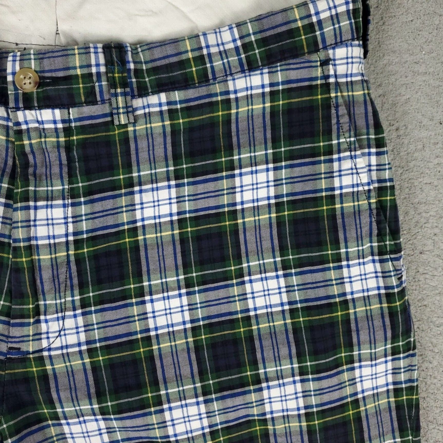 Ralph Lauren VINTAGE Ralph Lauren Shorts Men Size 34 Casual Plaid Flat Front Cotton Blue Size US 34 / EU 50 - 3 Thumbnail
