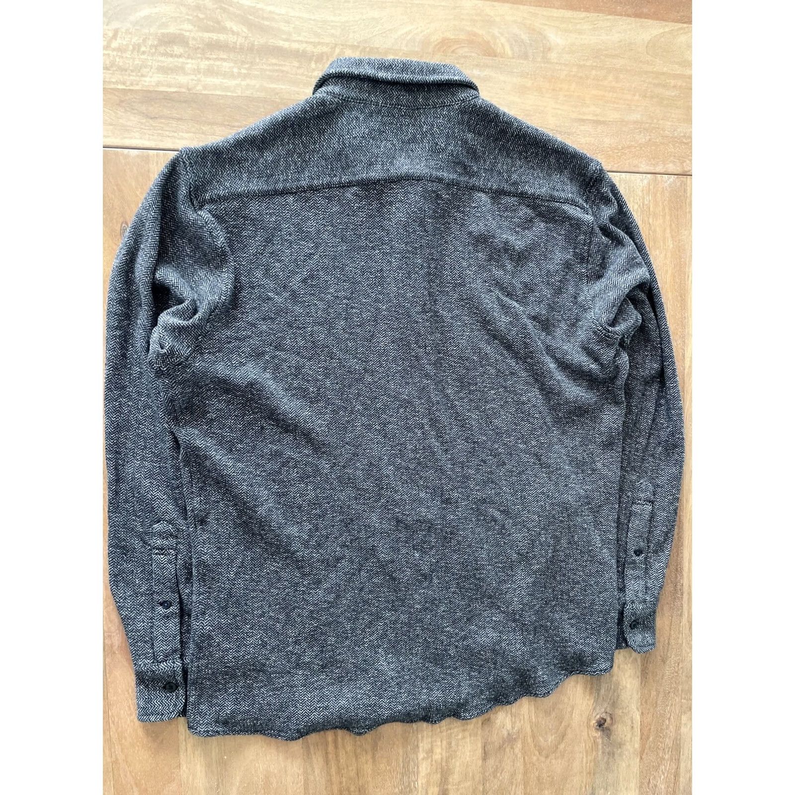 Bonobos Bonobos Button-Up Shirt Mens XL Slim Black Knit Herringbone Long Sleeve Size US XL / EU 56 / 4 - 2 Thumbnail