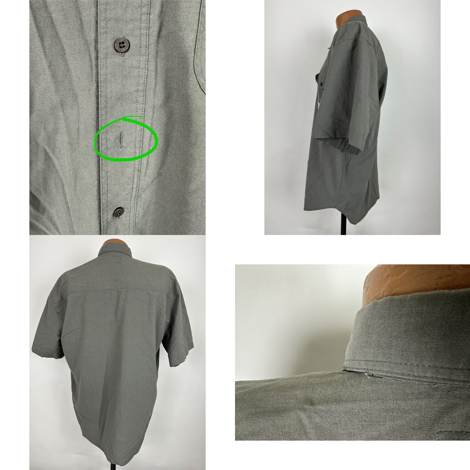 Bugle Boy VINTAGE Bugle Boy Shirt Men Medium Short Sleeve Button-Down Casual 90s Logo Pocket, Gray, Cotton/Polyester, Button Up Mens Shirt Size US M / EU 48-50 / 2 - 8 Thumbnail