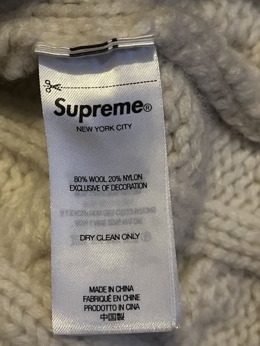 Supreme Supreme Appliqué Cable Knit Sweater | Grailed