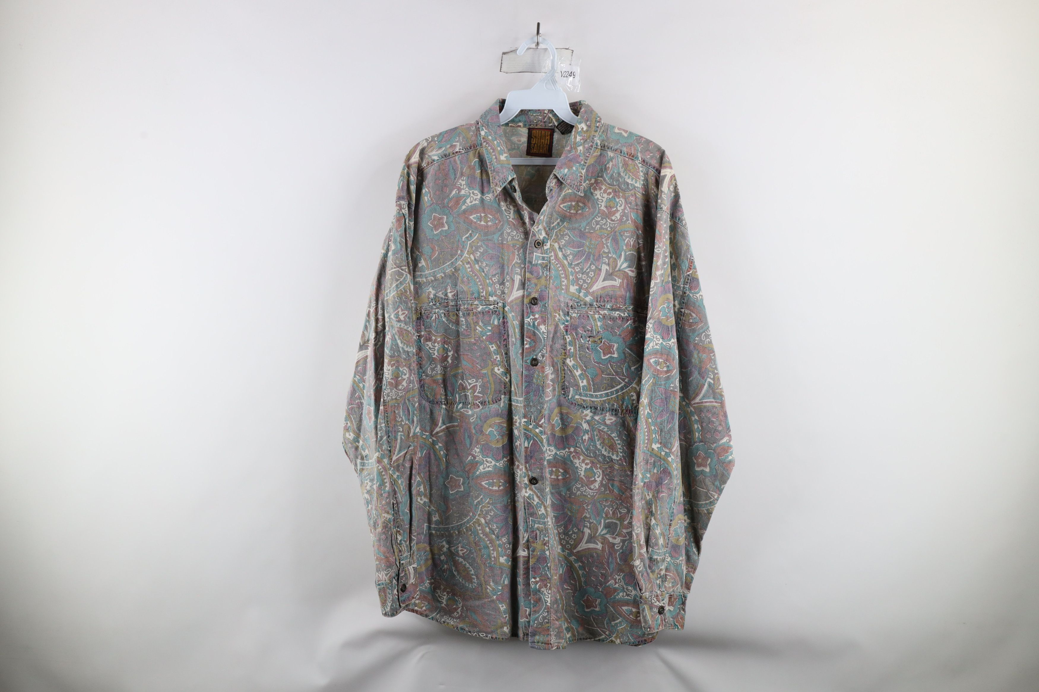 Vintage Vintage 90s Streetwear Paisley Flower Tapestry Button Shirt Size US XL / EU 56 / 4 - 1 Thumbnail
