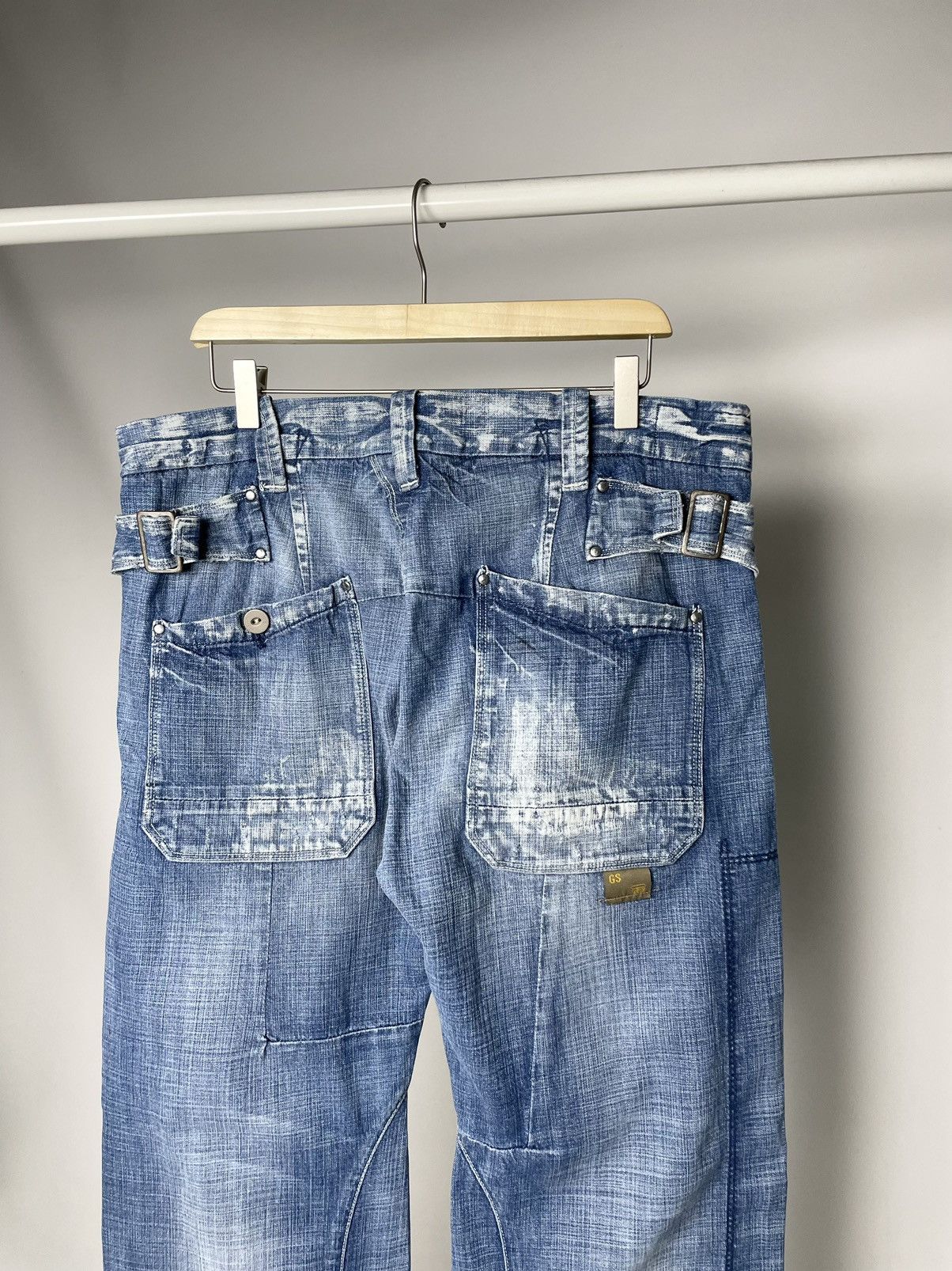G-Star G-Star RAW Faded Distressed Vintage Washed Denim Work Jeans Size US 36 / EU 52 - 2 Thumbnail