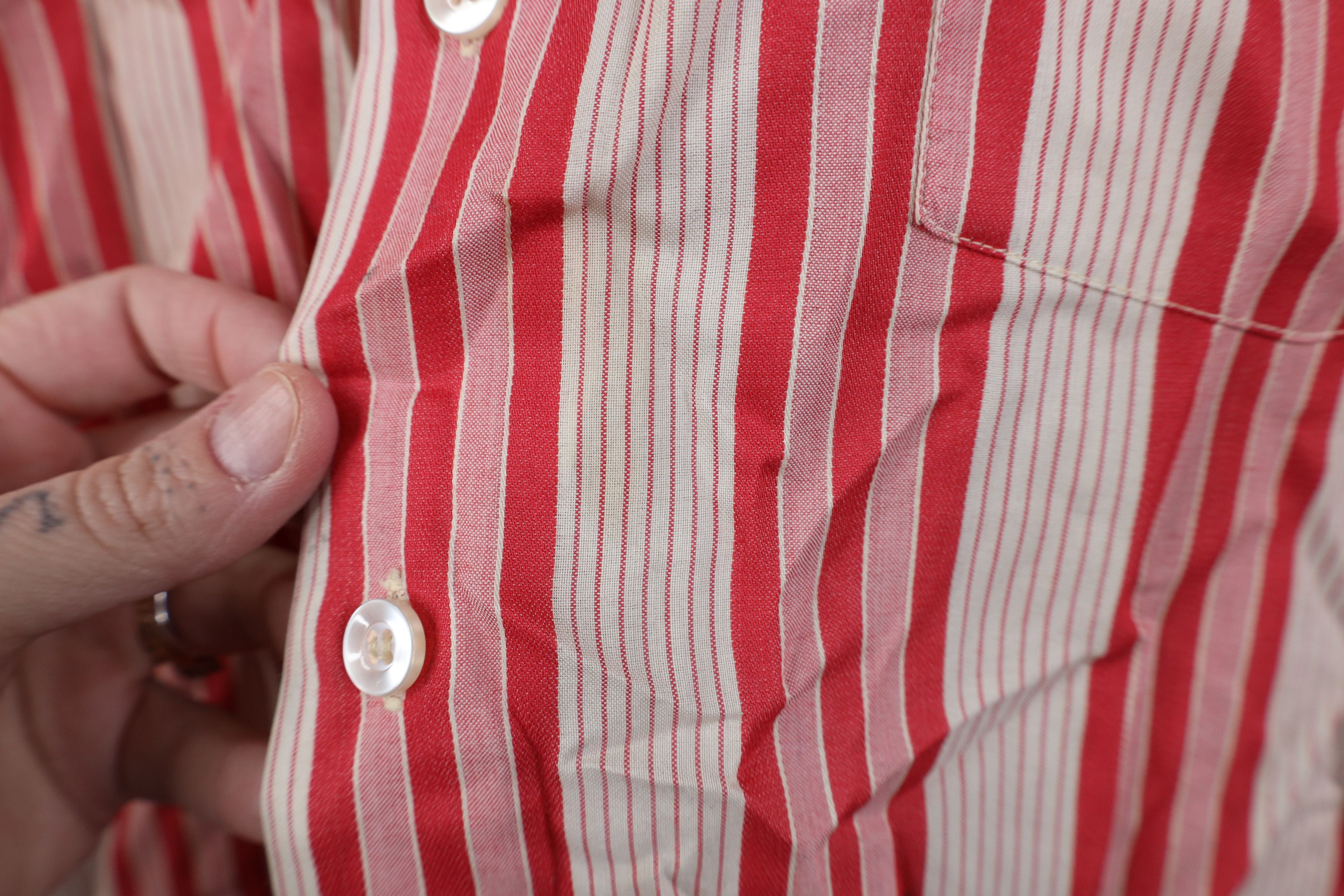 Vintage Vintage 50s 60s Streetwear Collar Striped Button Shirt USA Size US M / EU 48-50 / 2 - 7 Thumbnail
