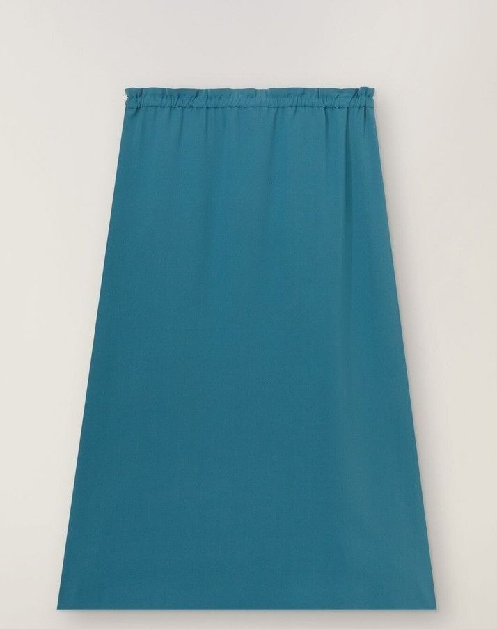 Loro Piana o1srvl11e0824 Lina Silk Midi Skirt in Teal Size 30" / US 8 / IT 44 - 2 Thumbnail