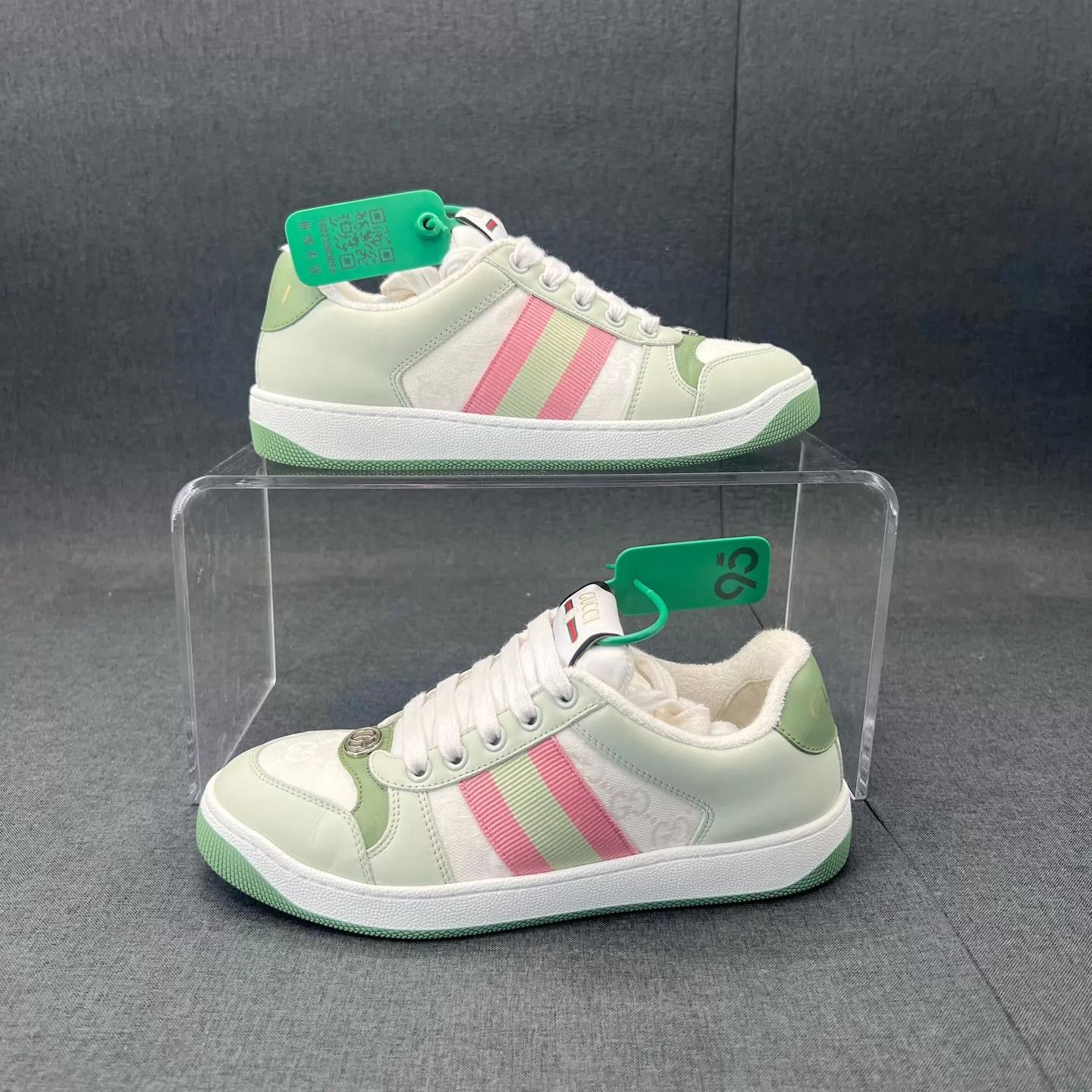 Gucci Gucci Distressed Sneakers Women's White/Pink/Green 35.5 Size US 5 / IT 35 - 3 Thumbnail