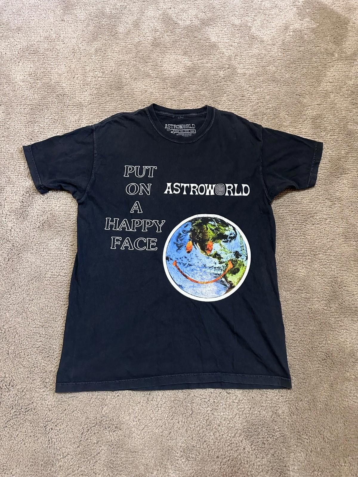 Designer Travis Scott Astroworld Happy Face Tee Size US M / EU 48-50 / 2 - 1 Thumbnail