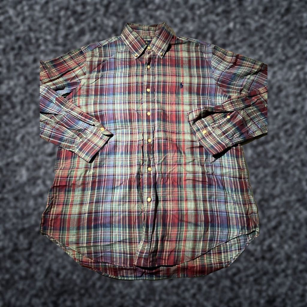 Polo Ralph Lauren Ralph Lauren Shirt Mens Medium Multicolor Madras Button Preppy Pony Oxford Shirt Long Sleeve Button-Up Collared Classic Polo Ralph Lauren Mens Shirt Size US M / EU 48-50 / 2 - 1 Thumbnail