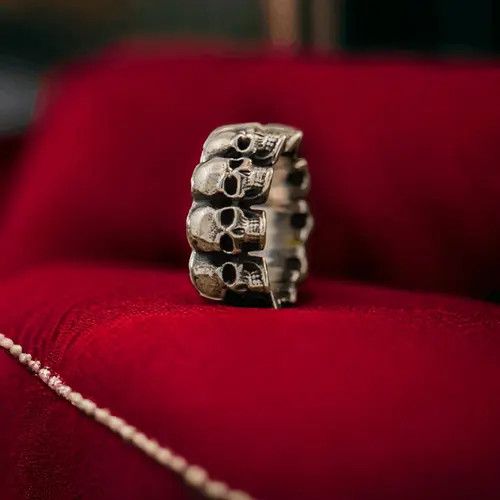 Jewelry Skull Silver Ring Size ONE SIZE - 5 Thumbnail