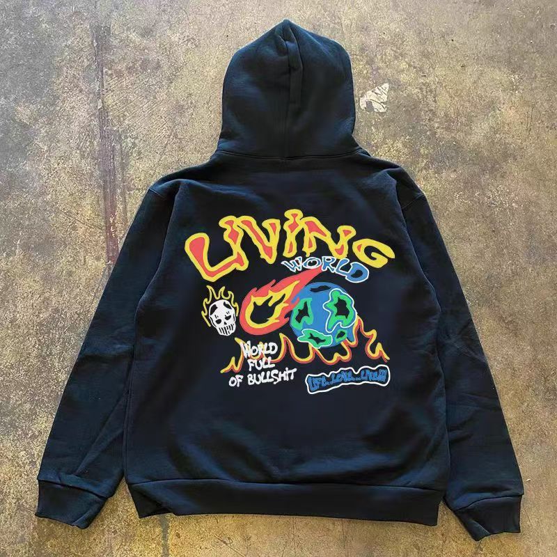 Japanese Brand × Vintage Street fashion washed distressed skull print hoodie Size US L / EU 52-54 / 3 - 1 Thumbnail
