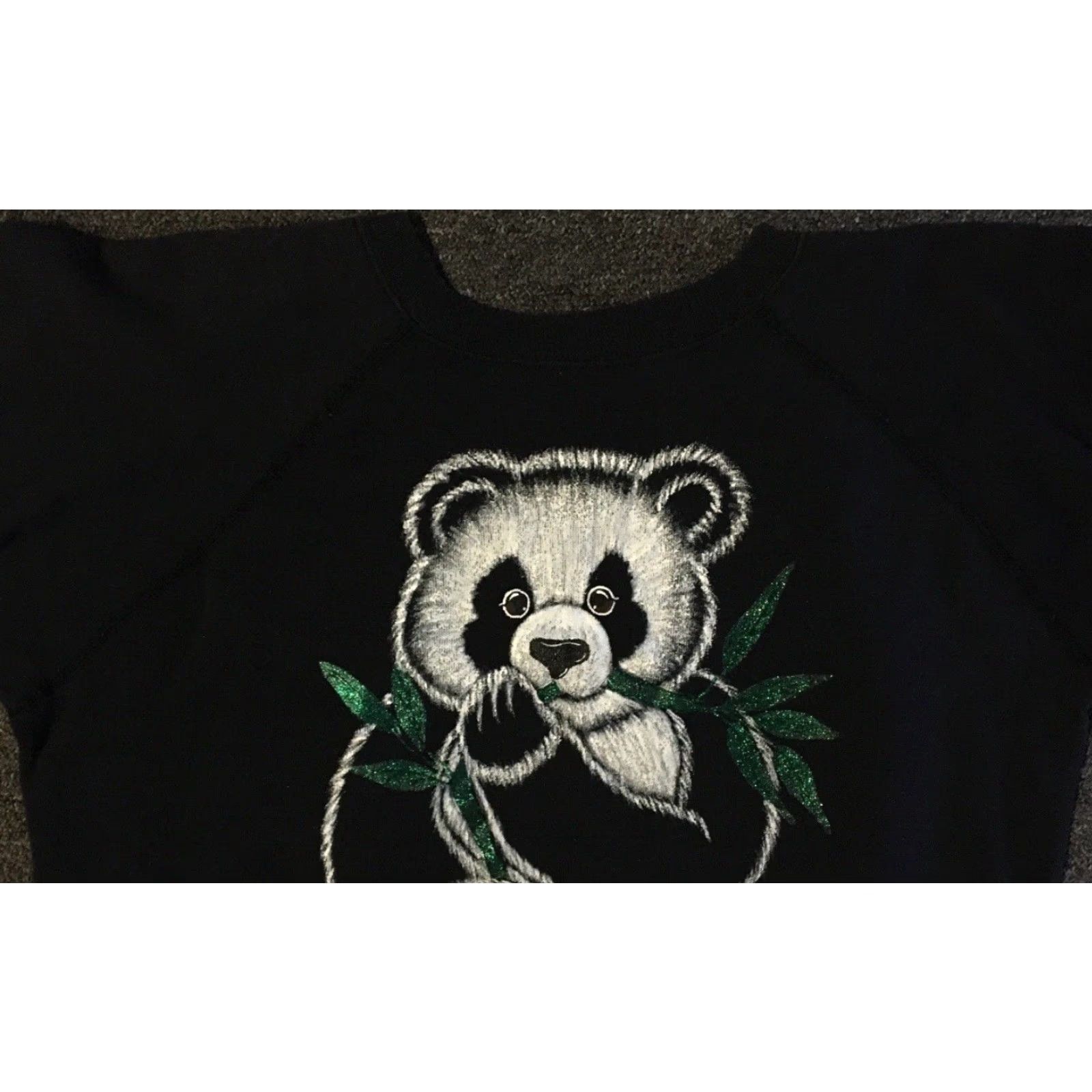Vintage VINTAGE Panda Bear Faded Boxy Sweatshirt XS USA Zoo Hoodie Men Black 90s 80s Grunge Cartoon Animals Nature Retro Surf Punk Rock Size US XS / EU 42 / 0 - 4 Thumbnail
