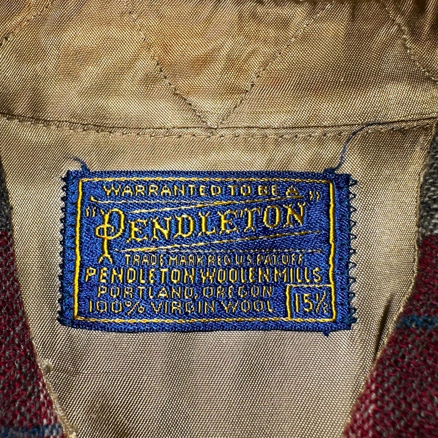 Pendleton VINTAGE Pendleton Shirt Plaid 100% Wool Button-Down Size M Red Mens 1950s Cap Size US M / EU 48-50 / 2 - 7 Thumbnail