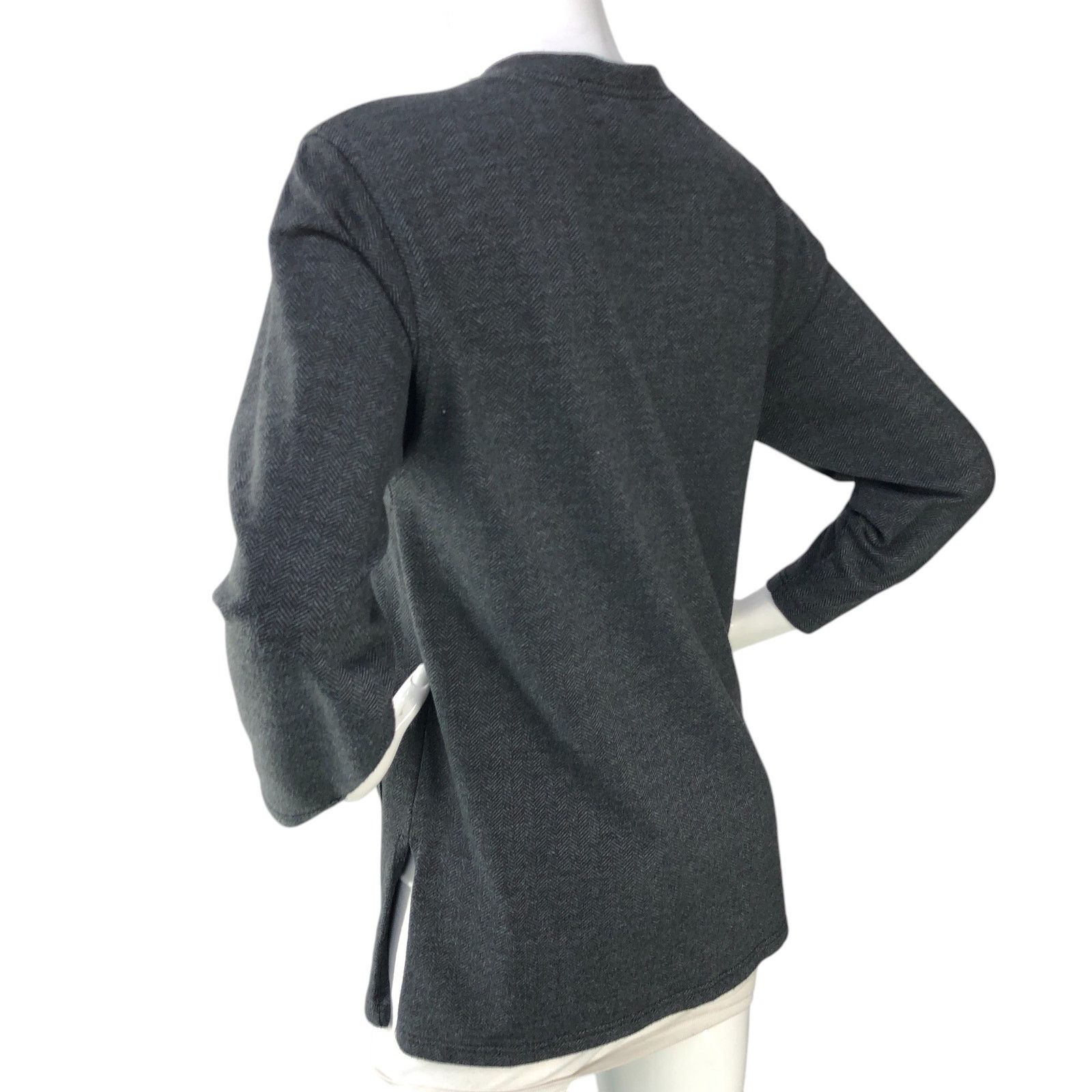 Express Express Tricot Size XS Cardigan Sweater Herringbone Gray VTG Size XS / US 0-2 / IT 36-38 - 6 Thumbnail