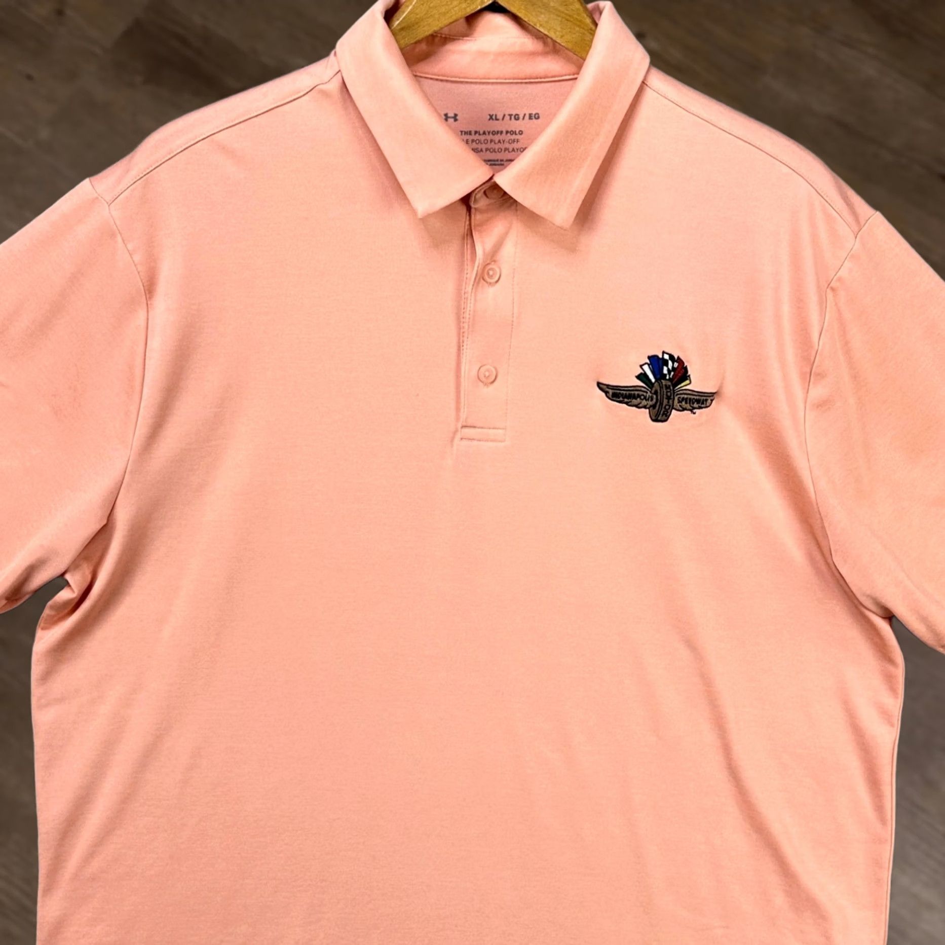Under Armour Under Armour The Playoff Polo Shirt Mens XL Peach Rugby Golf Short Sleeve Stretch Size US XL / EU 56 / 4 - 1 Thumbnail