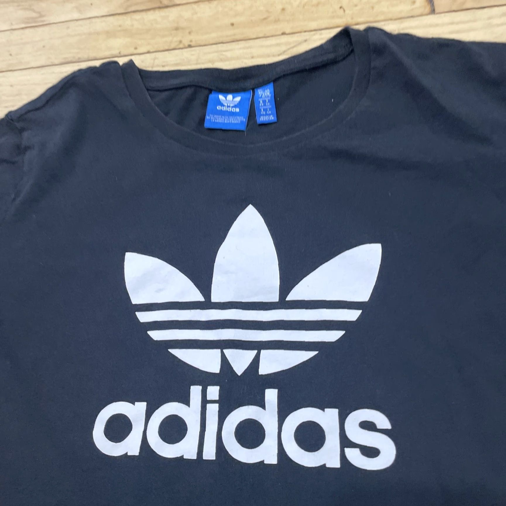 Adidas VINTAGE ADIDAS T Shirt XL Womens Black White Skater Trefoil Logo Sewn Tag Y2k Vtg Tee Size XL / US 12-14 / IT 48-50 - 3 Thumbnail