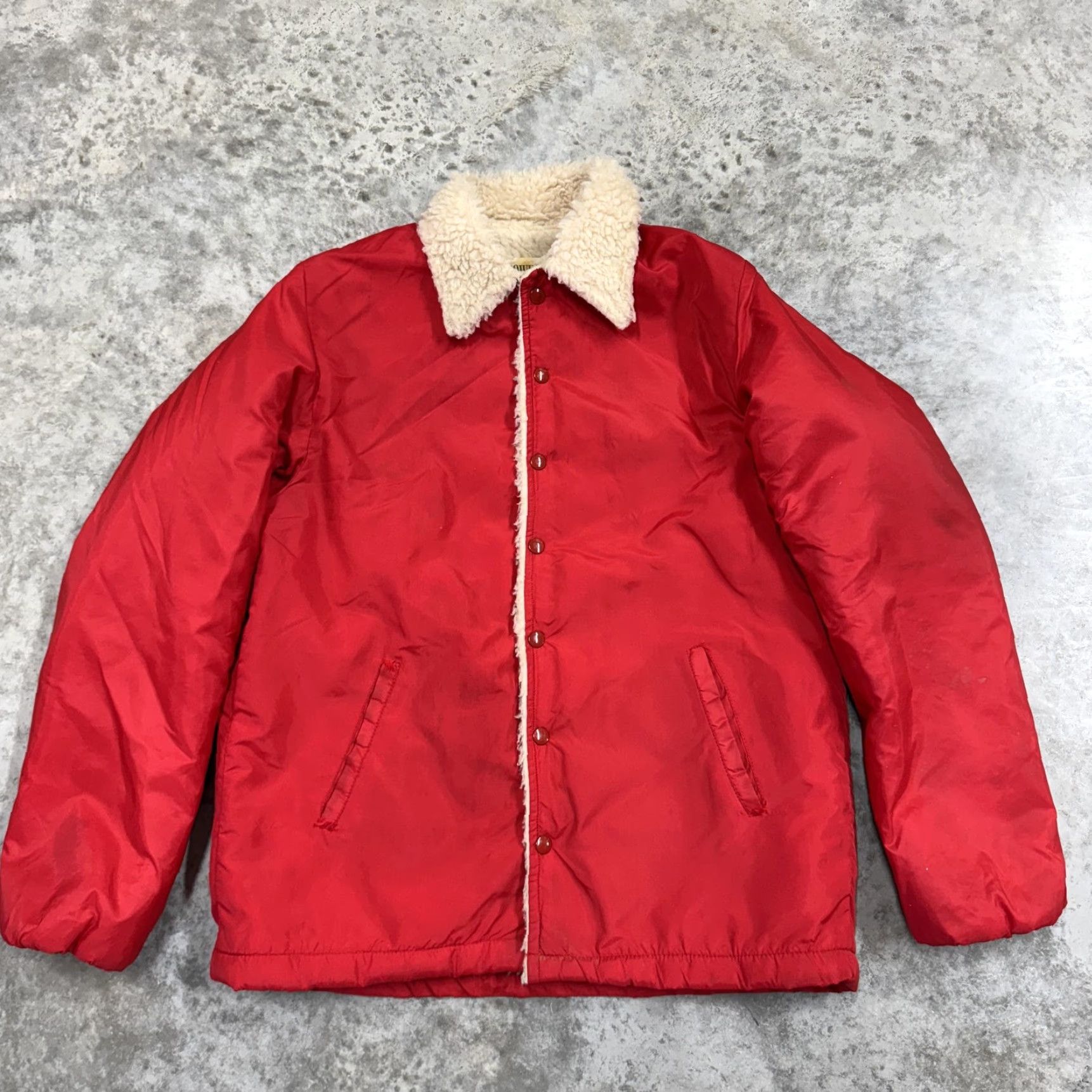 Vintage VINTAGE Howe Athletic Apparel Jacket Mens Medium Red Sherpa Lined Insulated Size US M / EU 48-50 / 2 - 2 Thumbnail