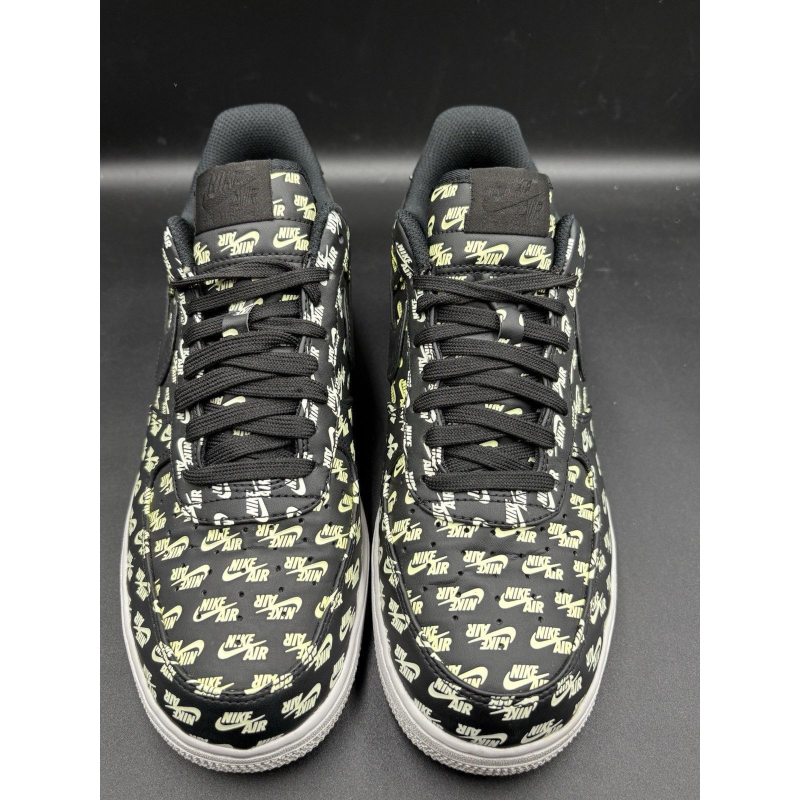 Nike Size 9.5- Nike Air Force 1 '07 QS Low All Over Logo Black Size US 9.5 / EU 42-43 - 1 Thumbnail
