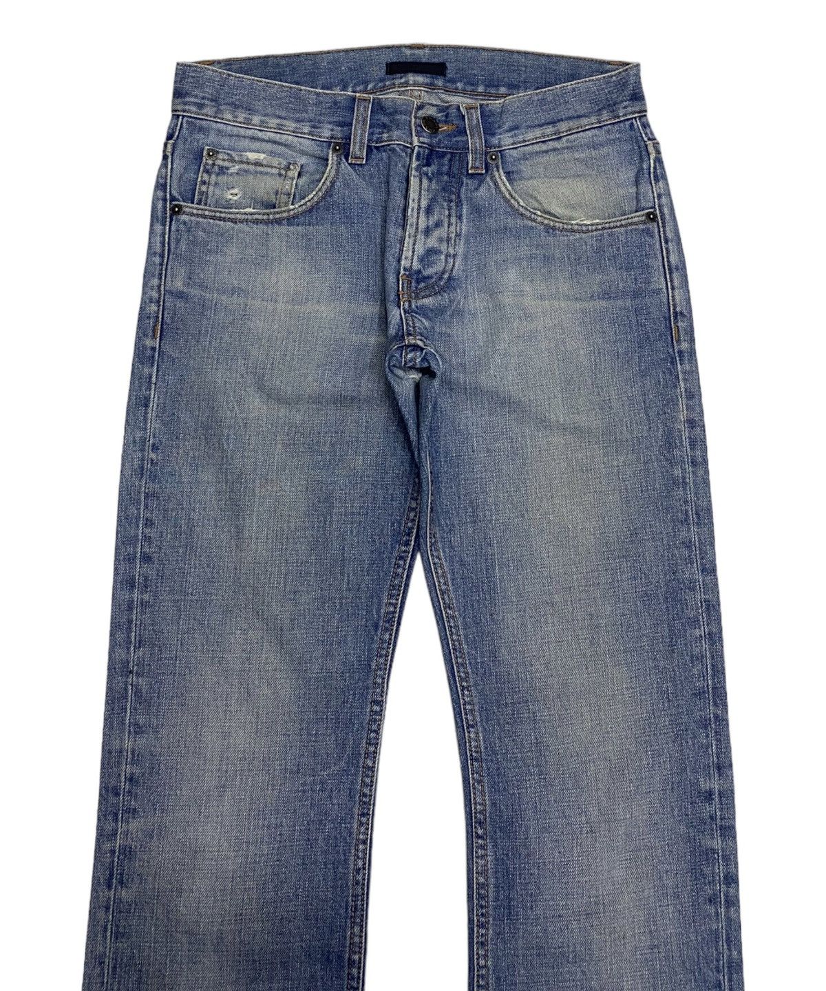 Prada 🔥VINTAGE PRADA DISTRESSED DENIM TAPERED LEG Size US 29 - 3 Thumbnail
