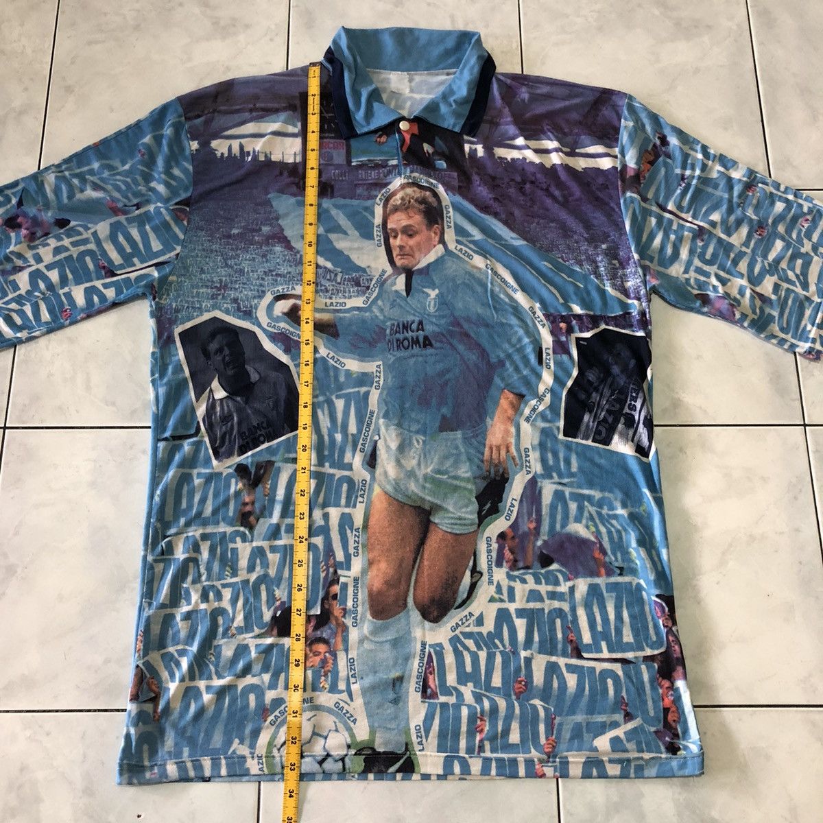 Vintage Vintage Lazio Gascoigne 10 THE POWER Gazza Polo Shirt Size US XXL / EU 58 / 5 - 16 Thumbnail