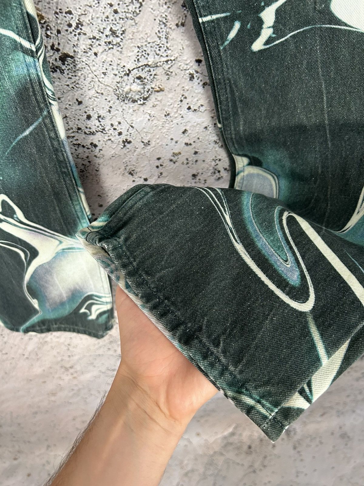 Weekday Weekday Voyage Melt Green Denim Pants Avantgarde Streetwear Size US 30 / EU 46 - 7 Thumbnail