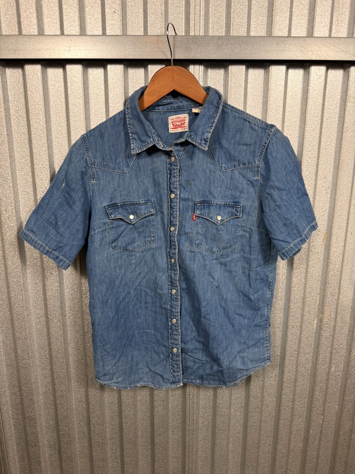 Levi's Vintage Clothing Vintage Levis Western Denim Pearl Snap Button Up Shirt Size US M / EU 48-50 / 2 - 7 Thumbnail