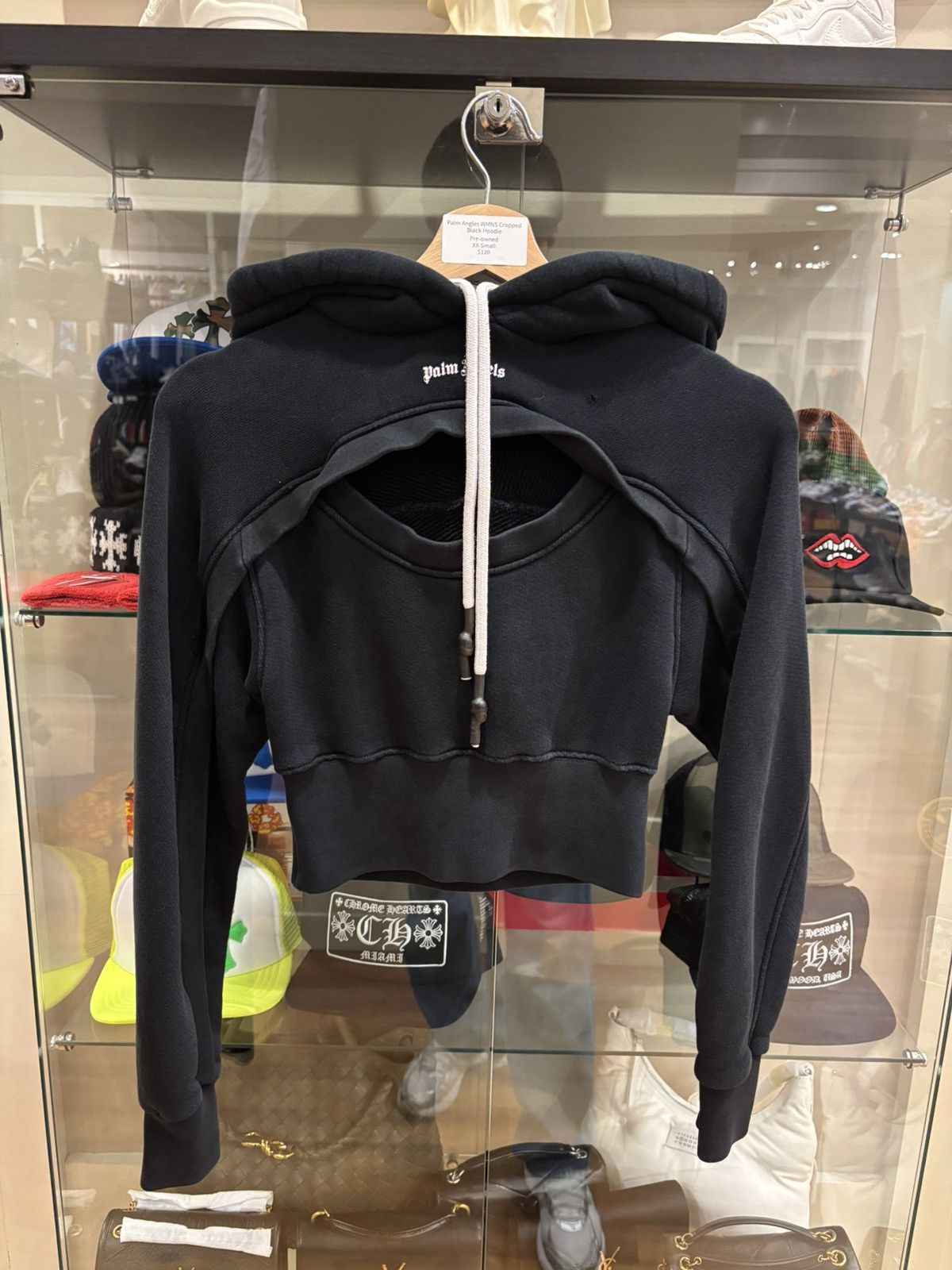 Palm Angels Palm Angles WMNS Cropped Black Hoodie Size XXS / US 00 / IT 34 - 1 Thumbnail