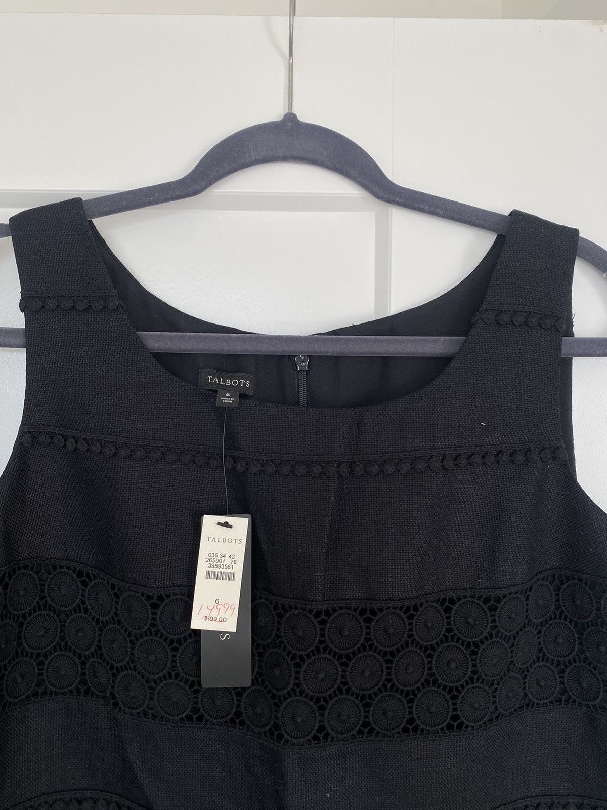 Talbots TALBOTS Womens 6P BLACK Eyelet Sleeveless Sheath 2pcSuit NWT Size M / US 6-8 / IT 42-44 - 7 Thumbnail