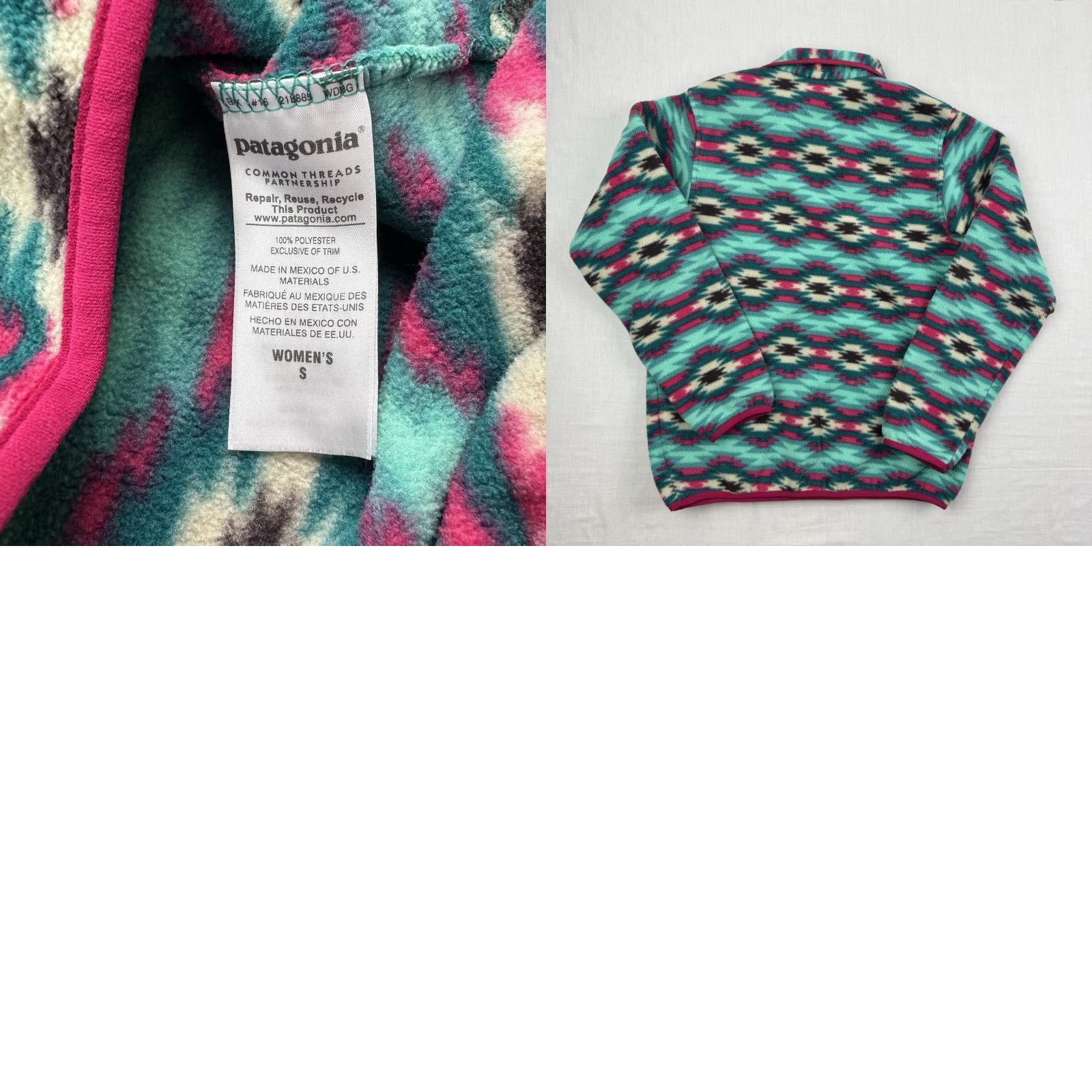 Patagonia Patagonia Jacket Womens Small Blue T Snap Fleece Pullover Geometric Size S / US 4 / IT 40 - 8 Thumbnail